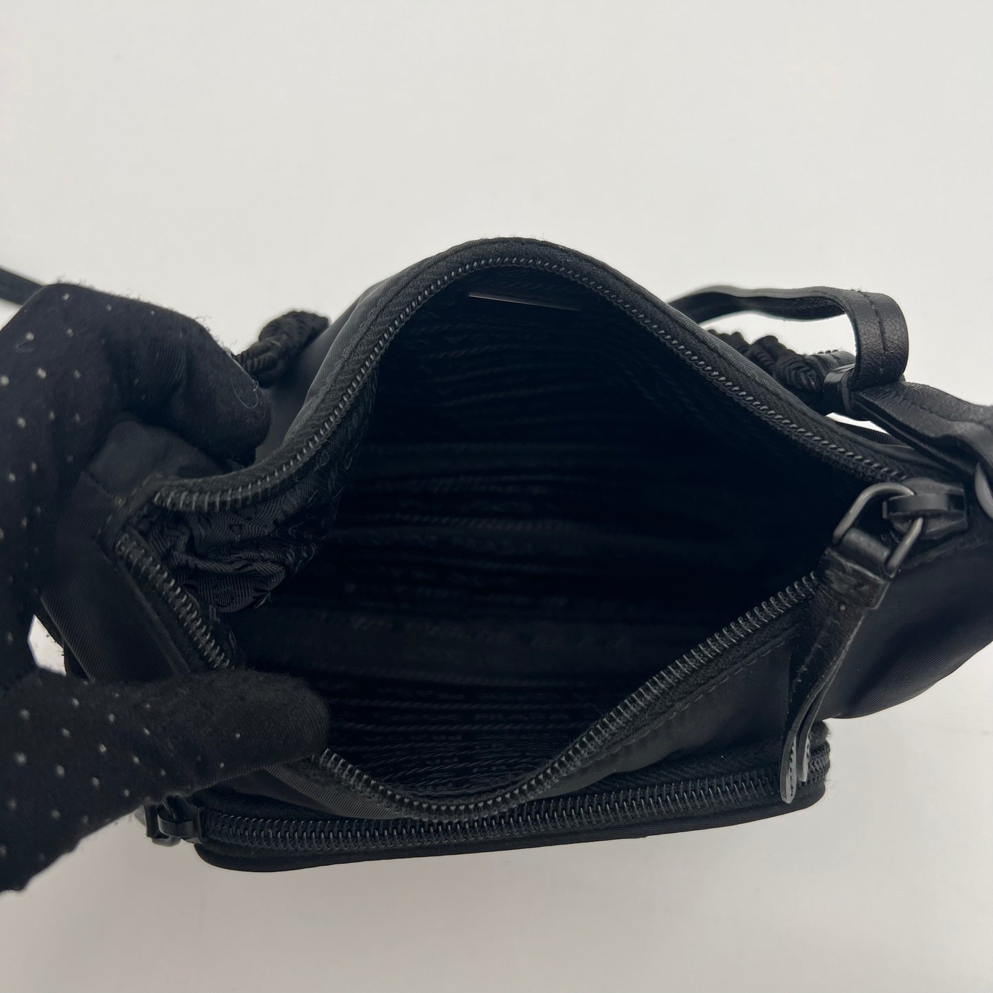 Prada Black Nylon Re-Edition Braided Strap Hobo Bag