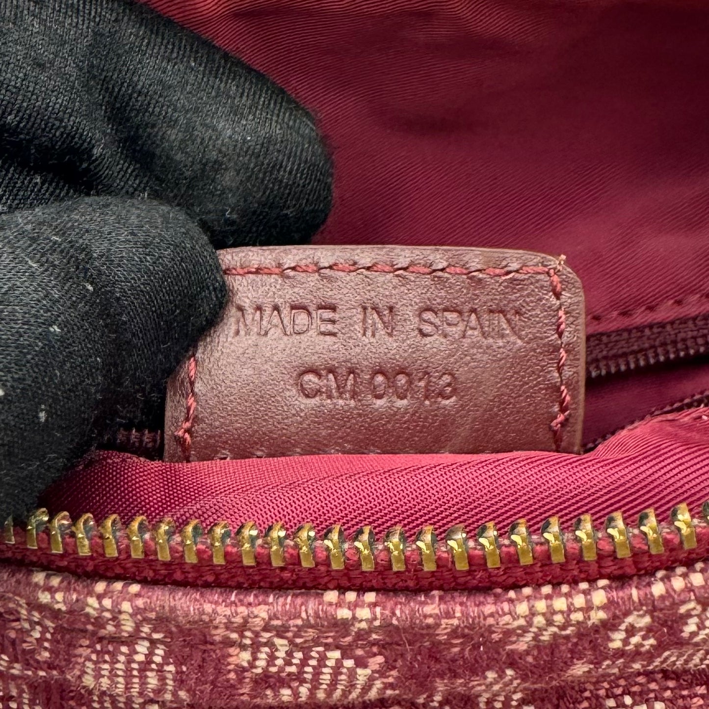 Christian Dior Burgundy Oblique Canvas Mini Handbag