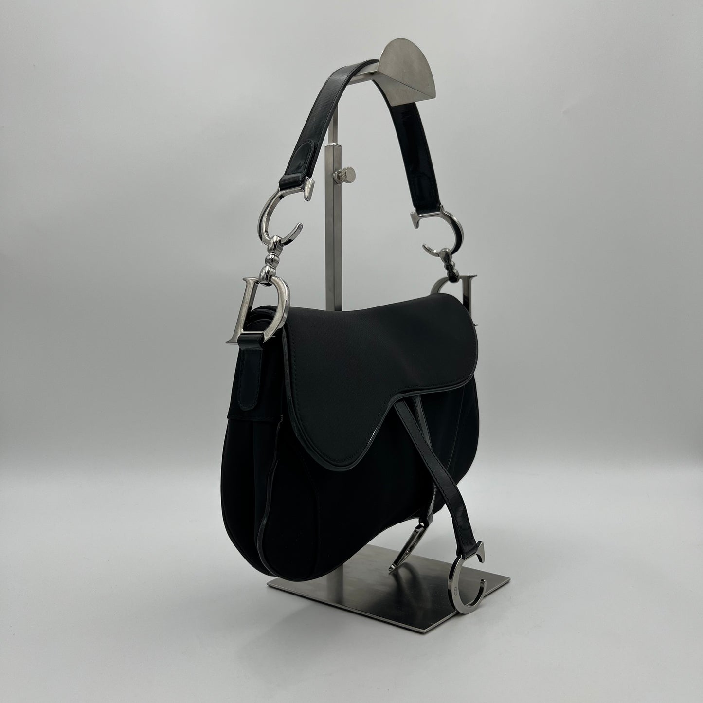 Christian Dior Black Nylon Double Saddle