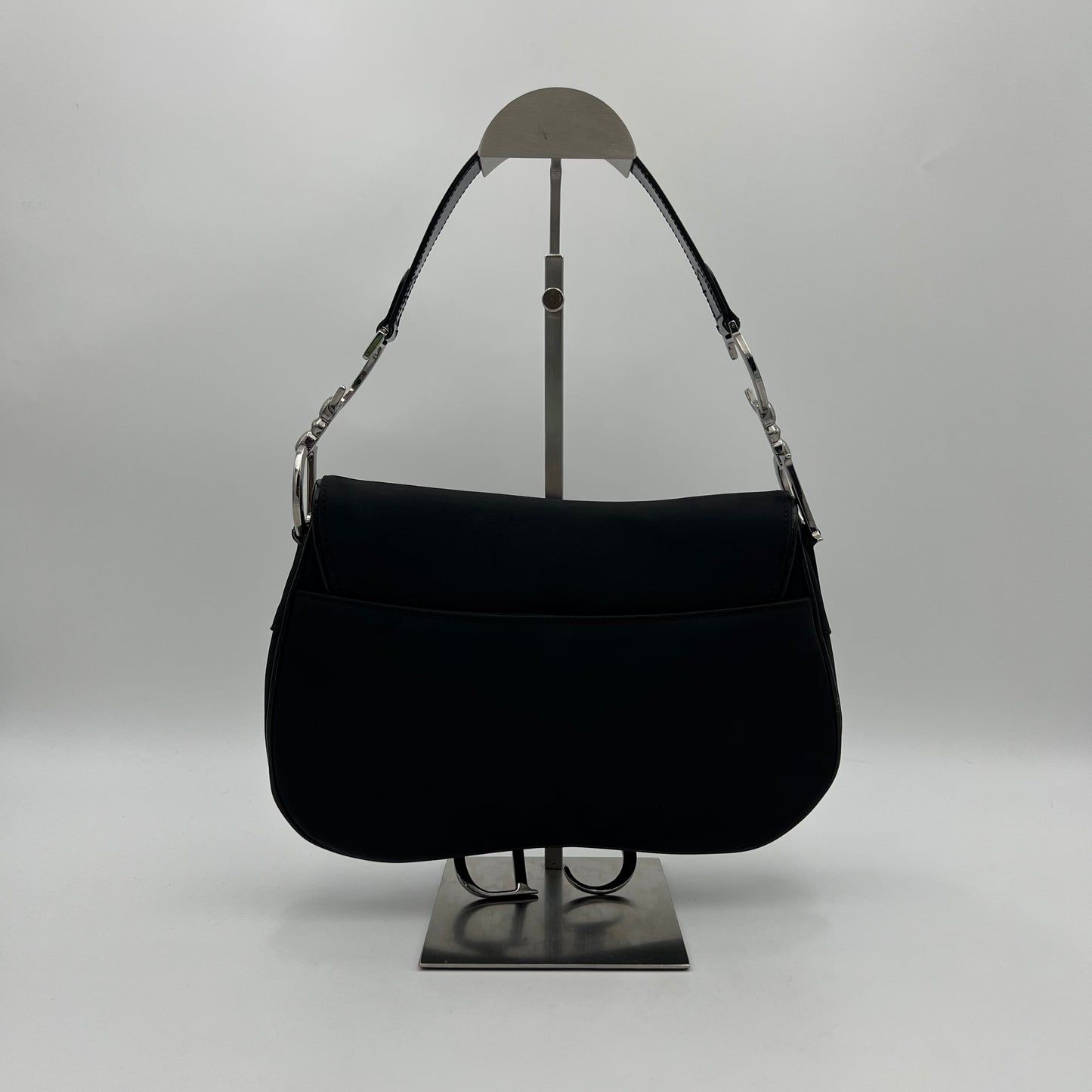 Christian Dior Black Nylon Double Saddle