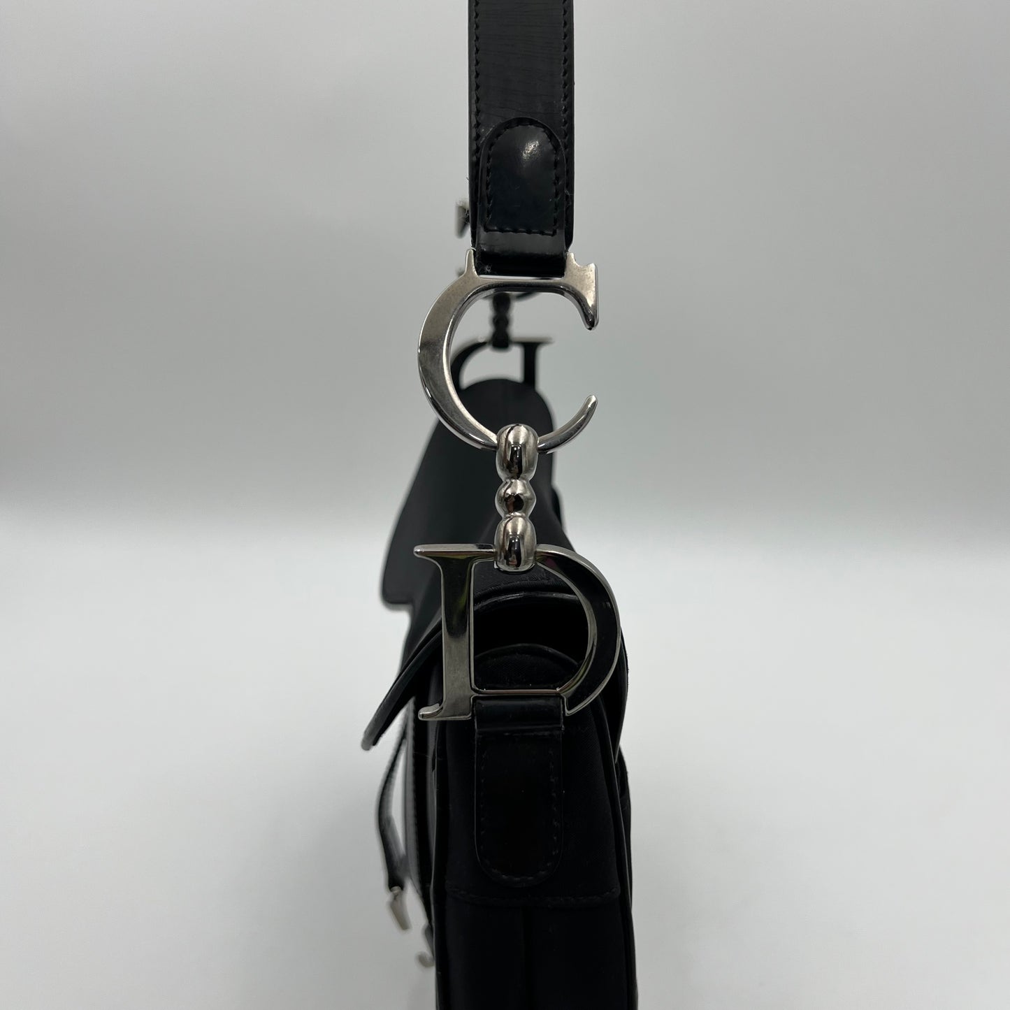 Christian Dior Black Nylon Double Saddle