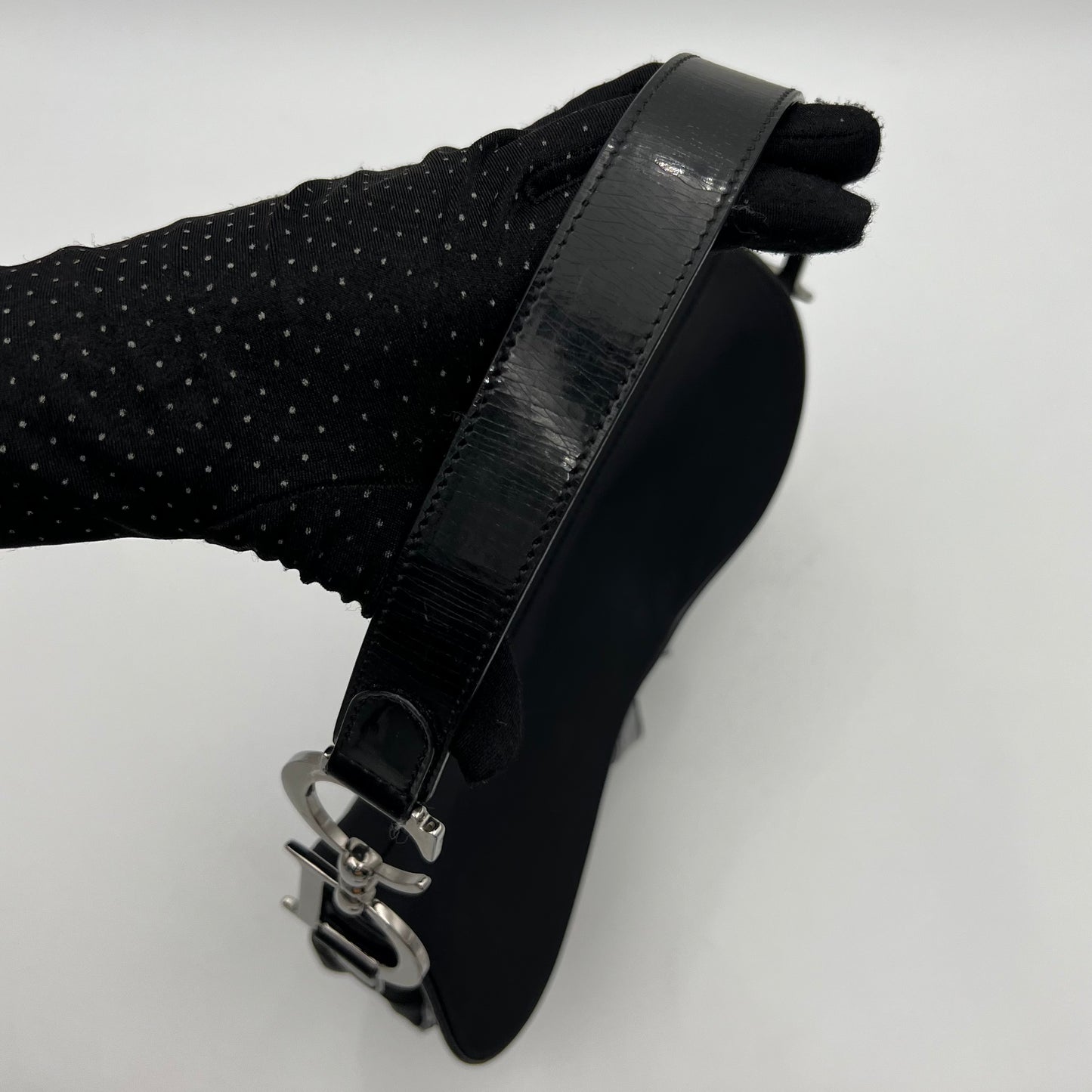 Christian Dior Black Nylon Double Saddle