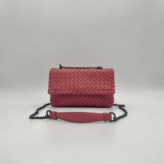 Bottega Veneta Pink Intrecciato Small Olimpia
