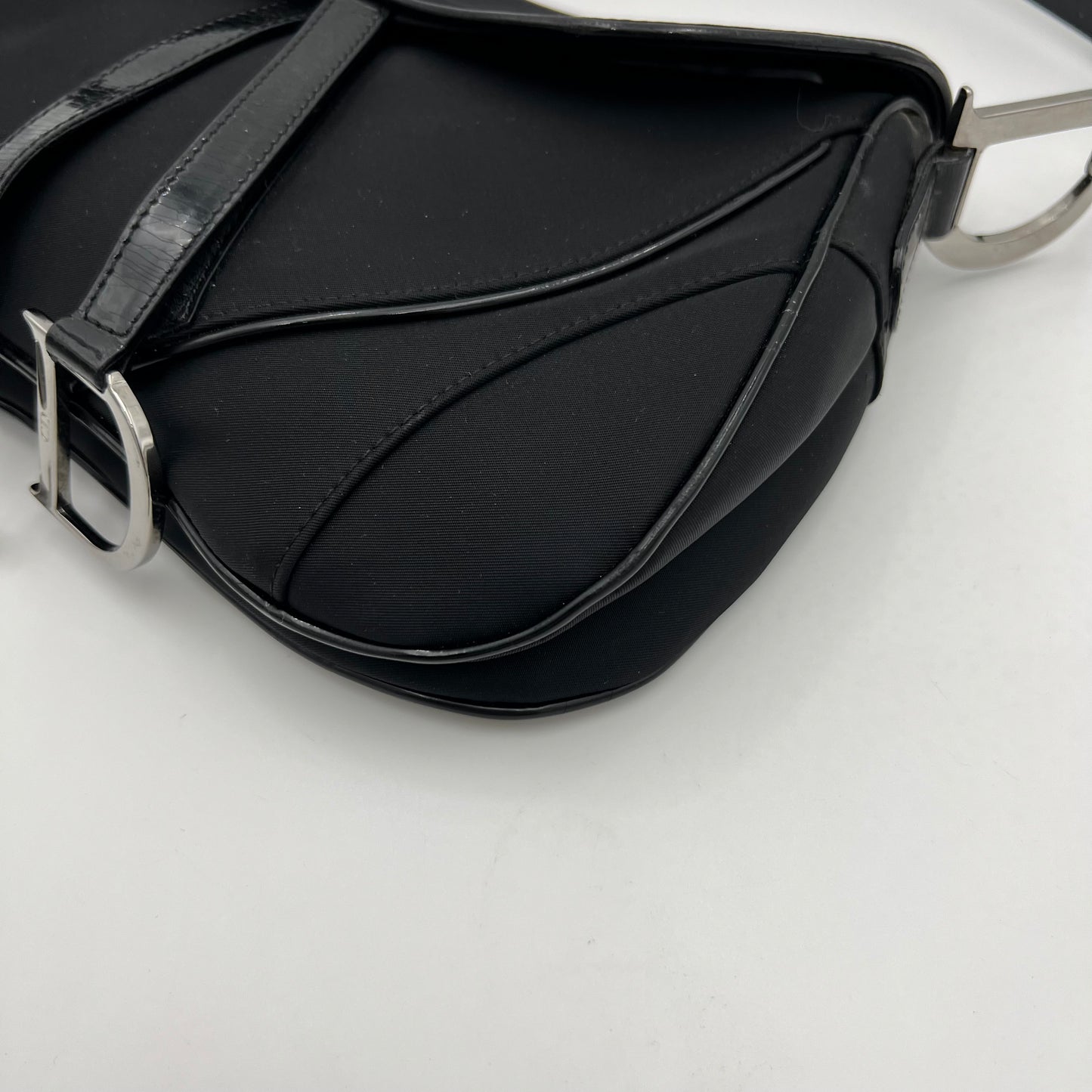 Christian Dior Black Nylon Double Saddle