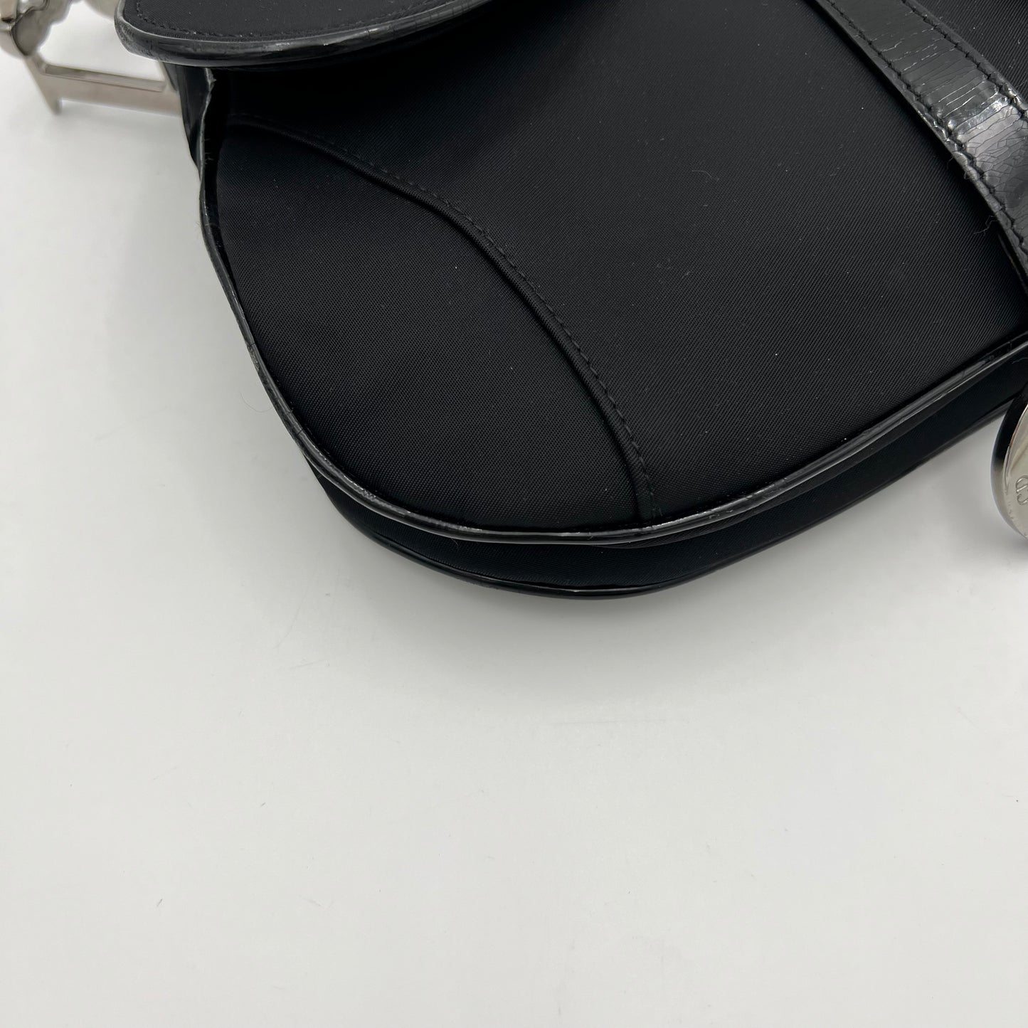 Christian Dior Black Nylon Double Saddle