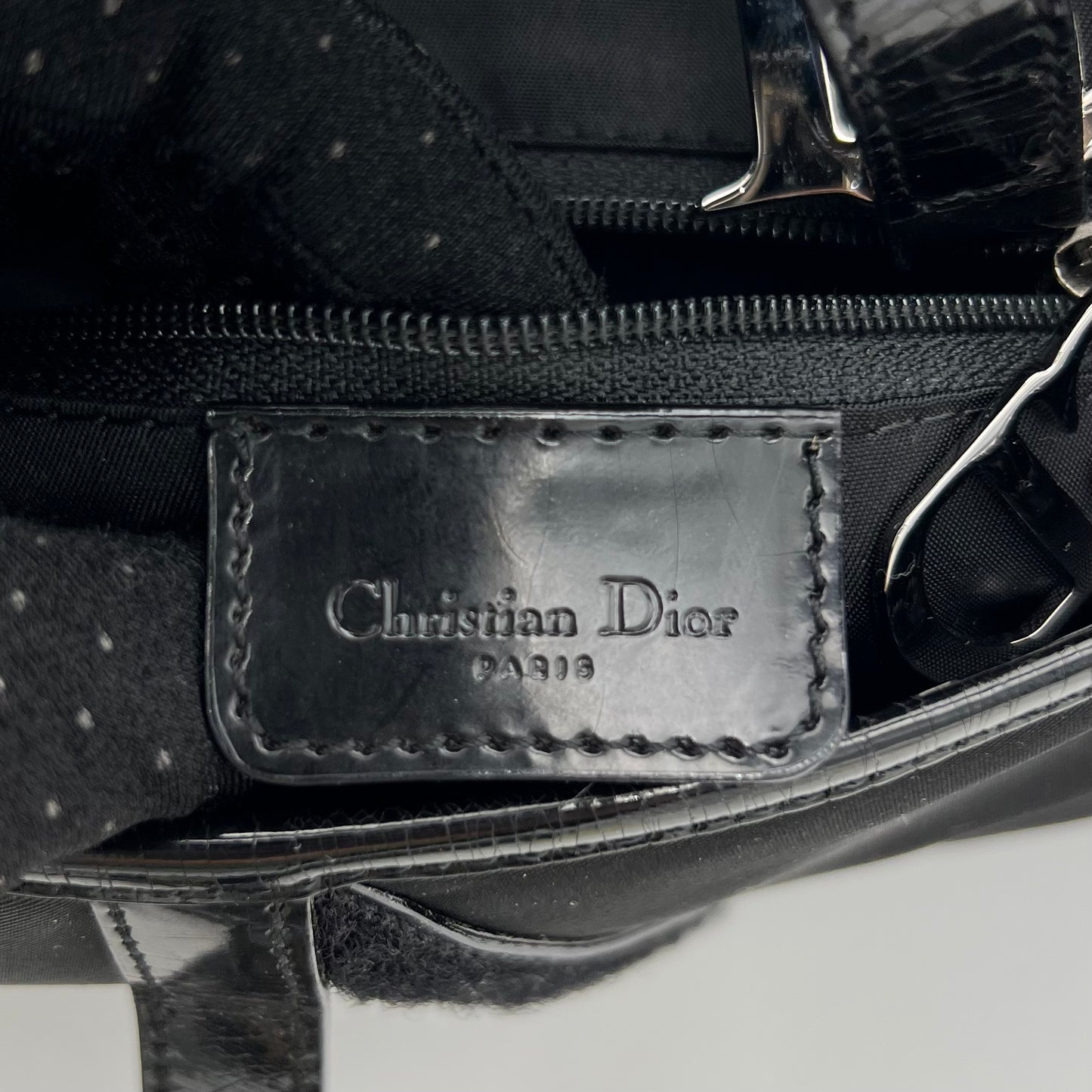 Christian Dior Black Nylon Double Saddle