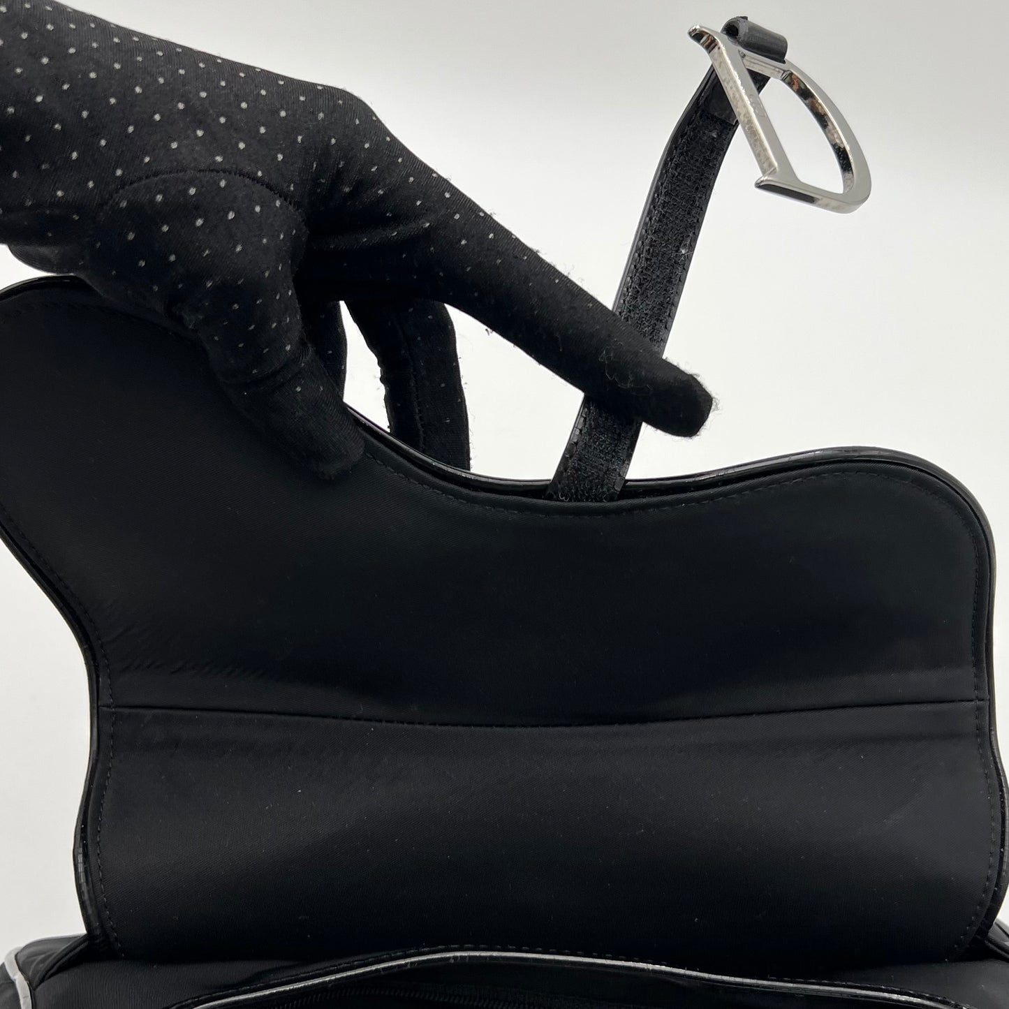 Christian Dior Black Nylon Double Saddle
