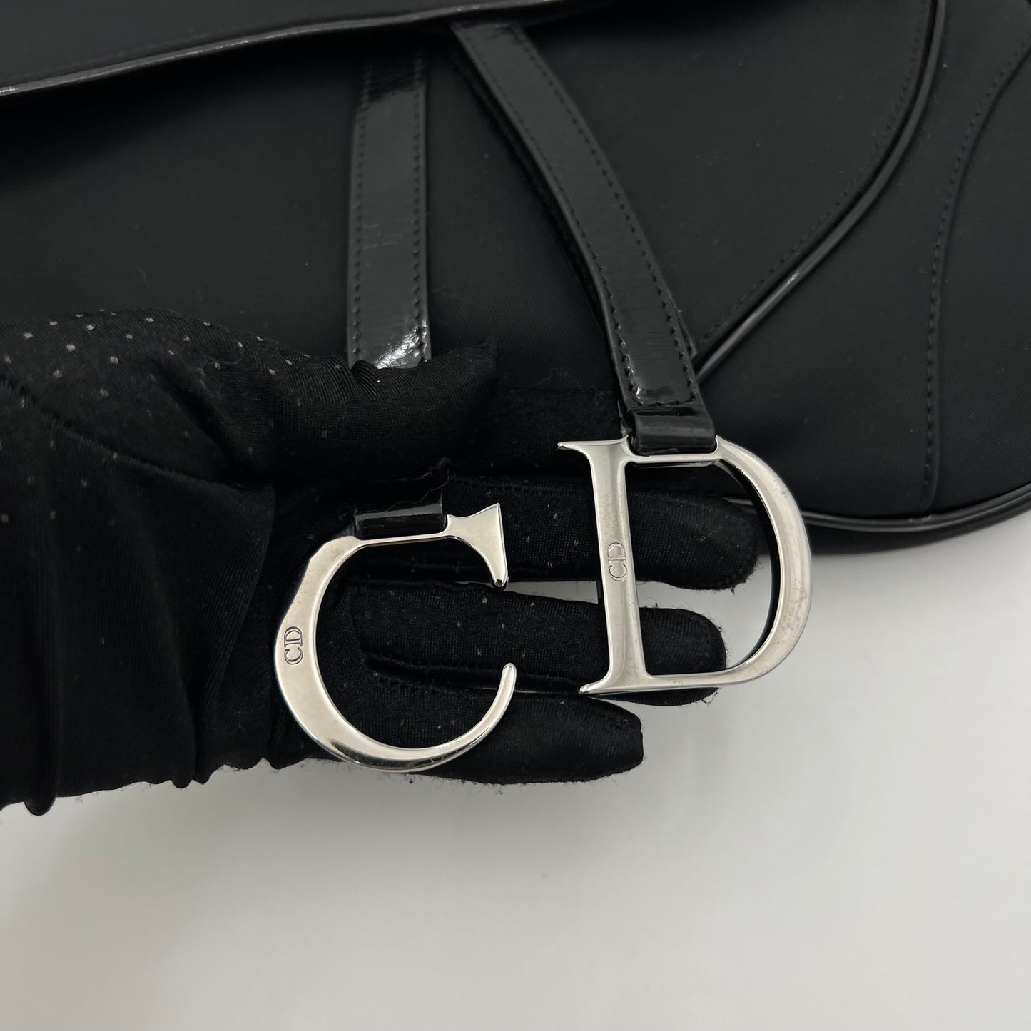 Christian Dior Black Nylon Double Saddle