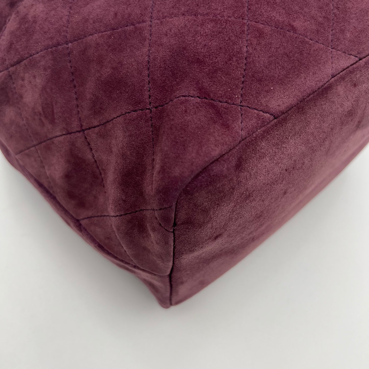 Prada Purple Quilted Suede Open Chain Bag GHW