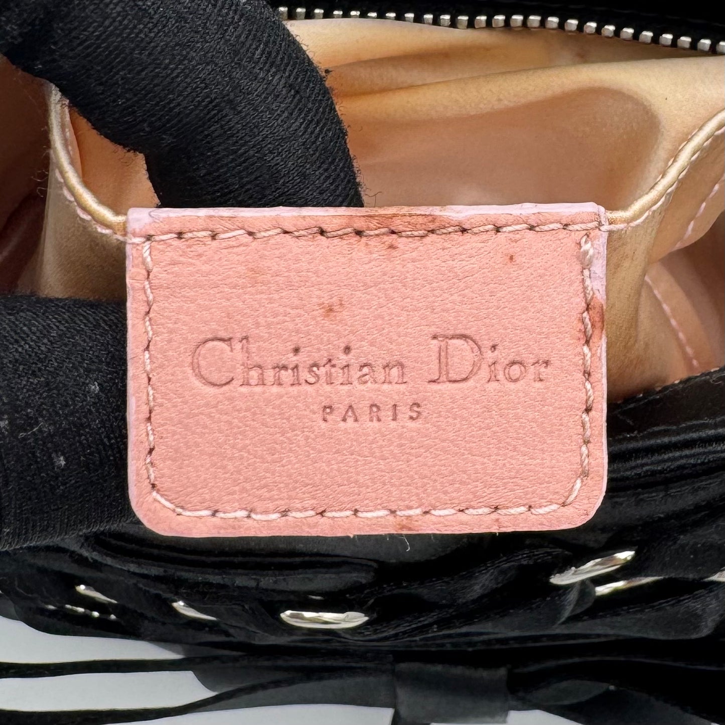 Christian Dior Black Satin Mini Ballet Corset Bag