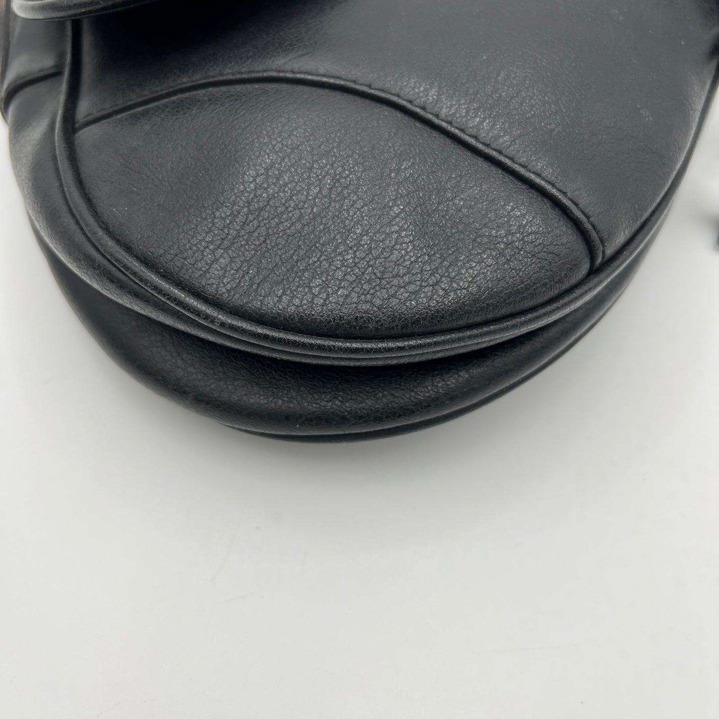 Christian Dior Black Leather Saddle SHW
