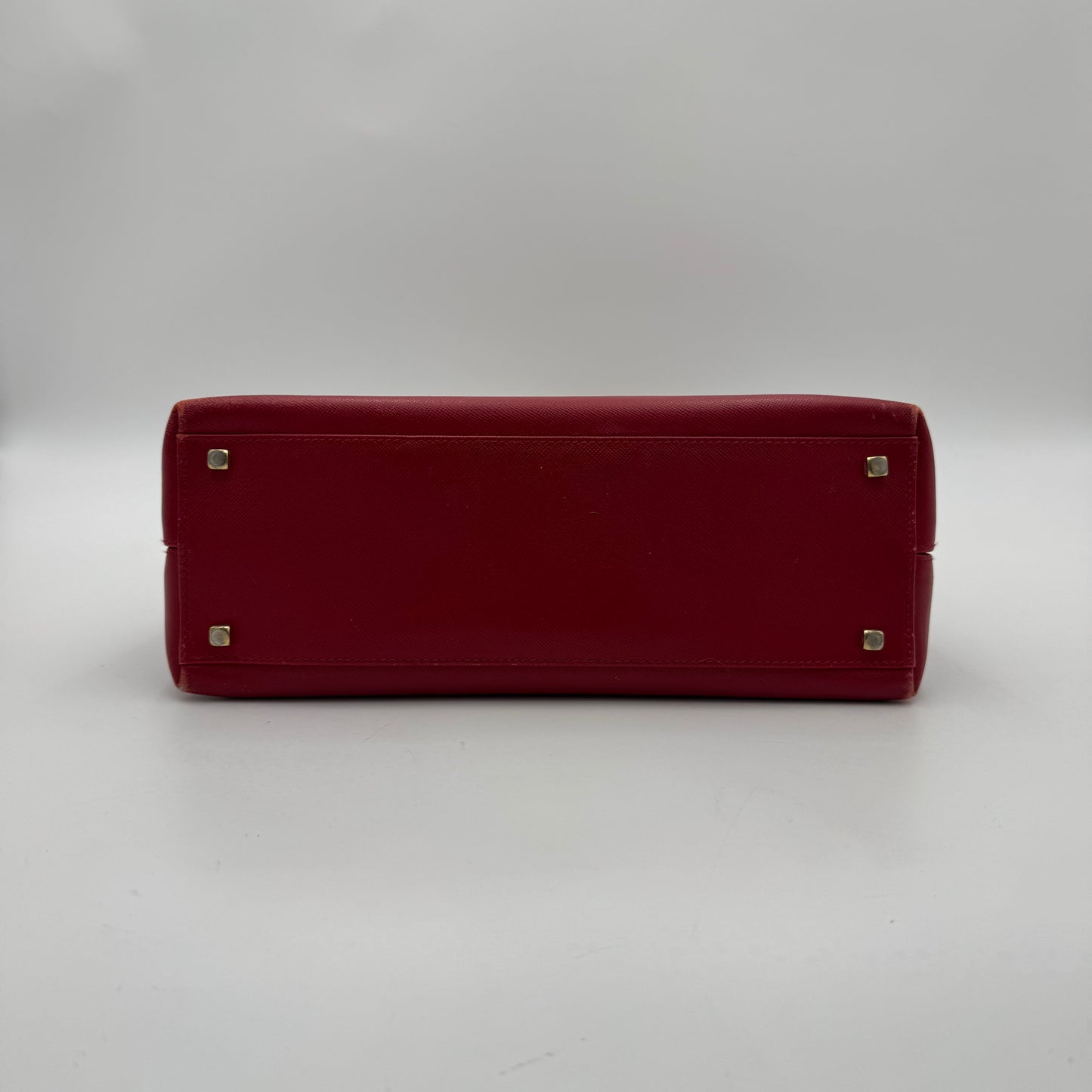 Salvatore Ferragamo Red Leather Gancini Top Handle Kelly