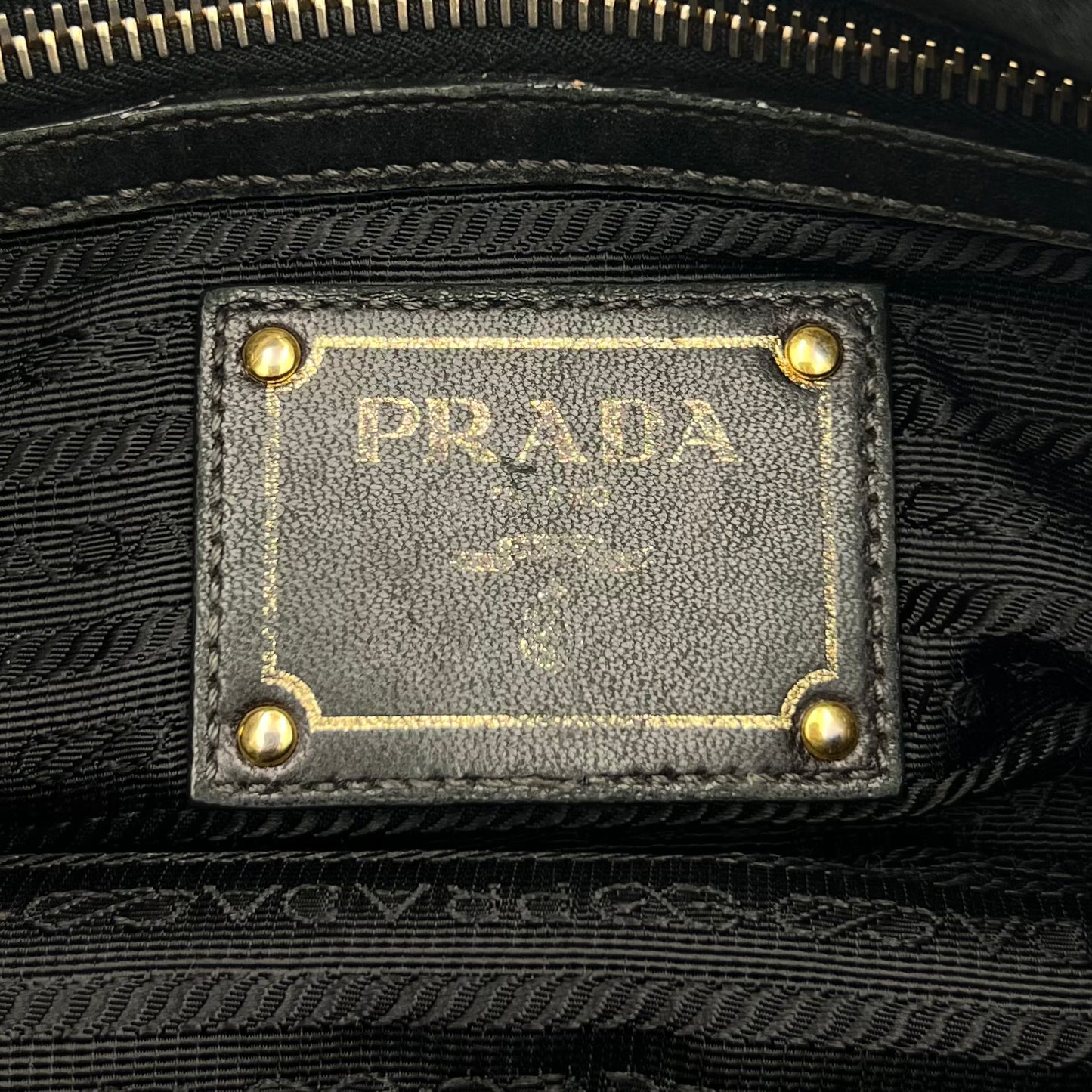 Prada Black Tessuto and Leather Long Strap Shoulder Bag