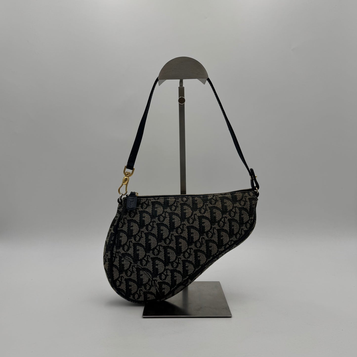 Christian Dior Blue Monogram Mini Saddle Pochette