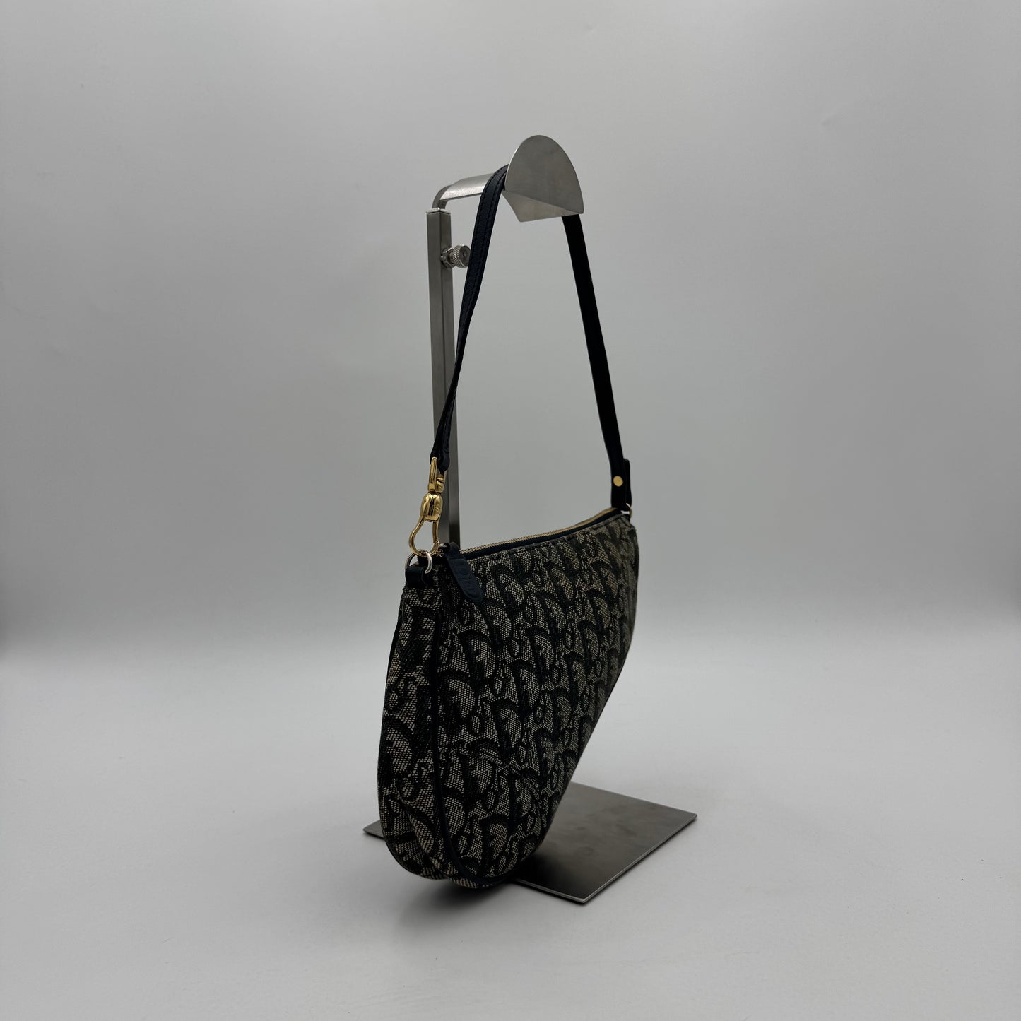 Christian Dior Blue Monogram Mini Saddle Pochette