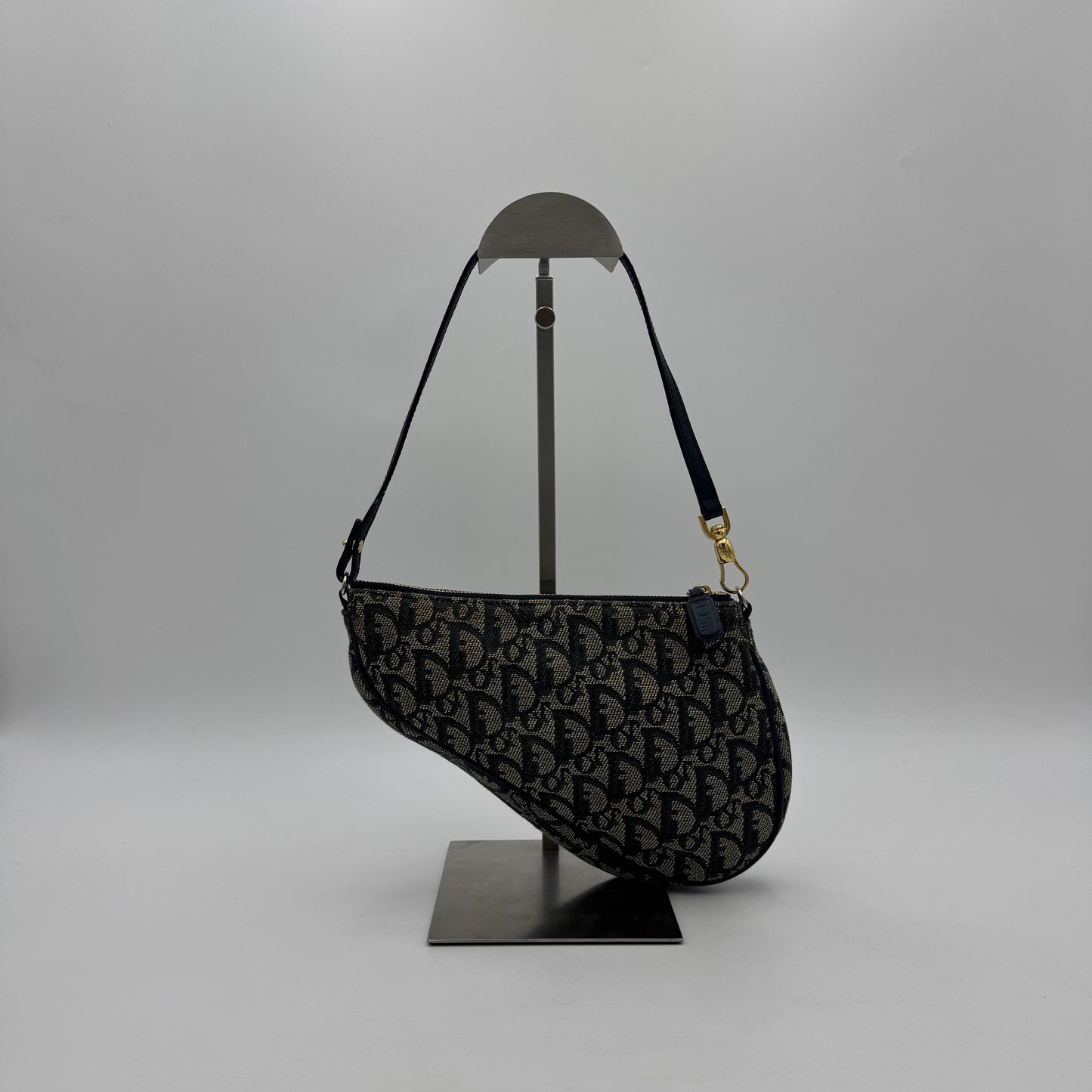 Christian Dior Blue Monogram Mini Saddle Pochette