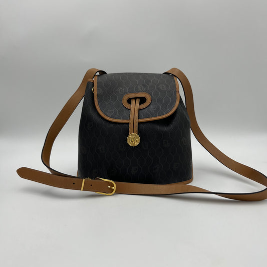 Christian Dior Dark Honeycomb Bucket Flap Crossbody