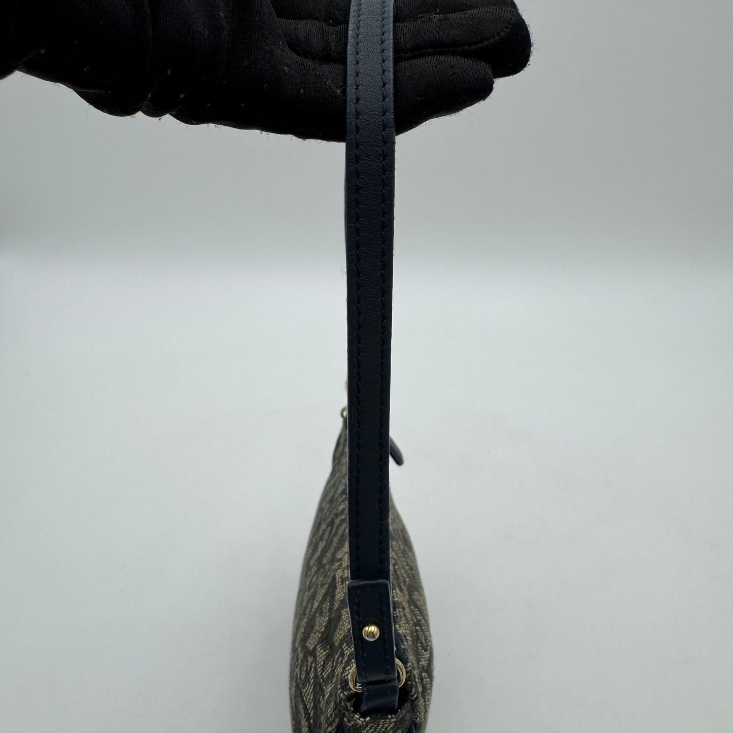 Christian Dior Blue Monogram Mini Saddle Pochette