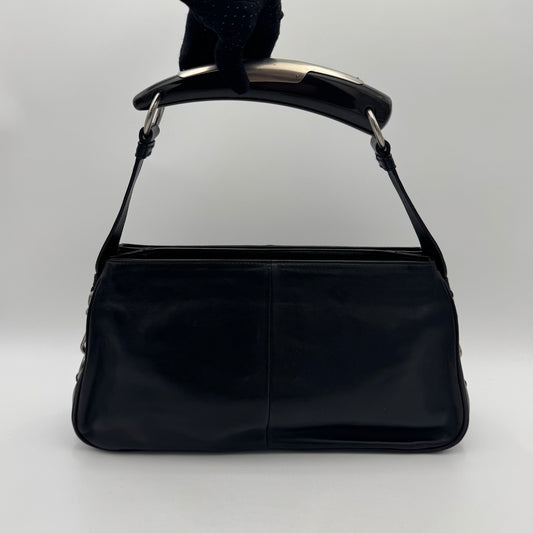 YSL Black Leather Rive Gauche Mombasa SHW