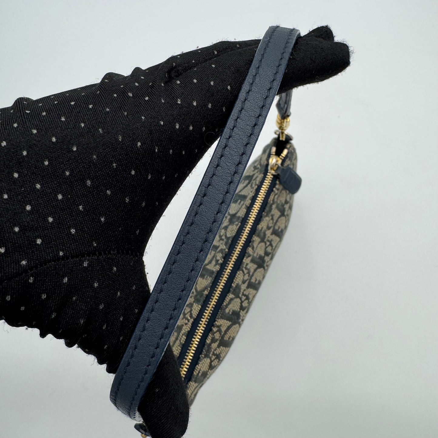 Christian Dior Blue Monogram Mini Saddle Pochette