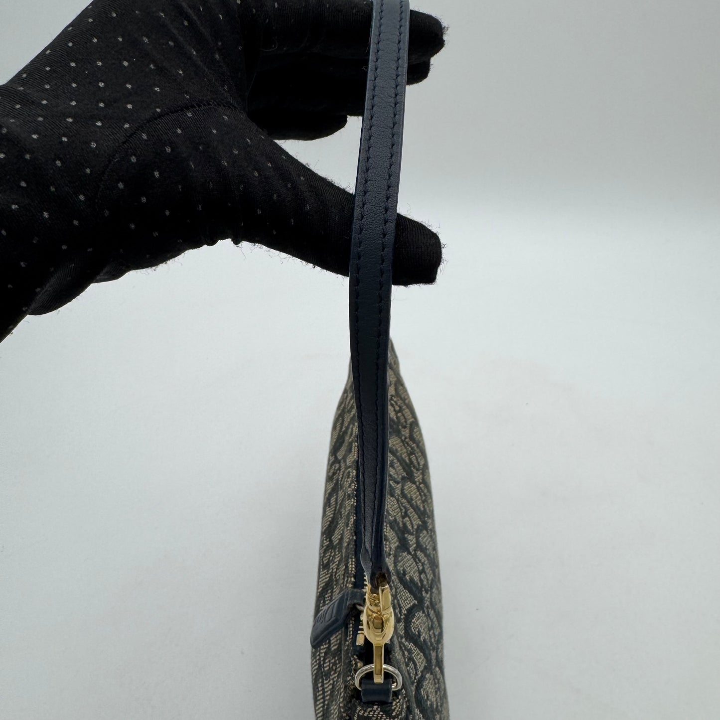 Christian Dior Blue Monogram Mini Saddle Pochette