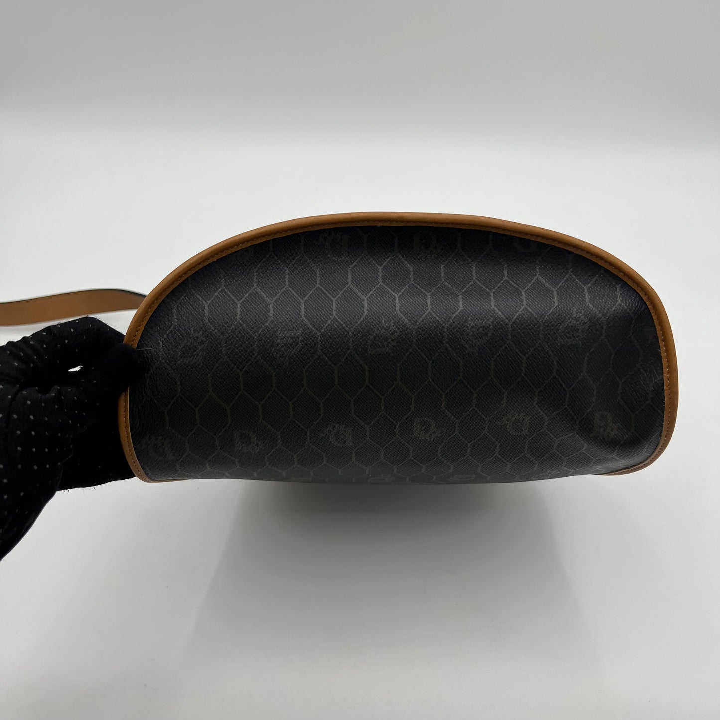 Christian Dior Dark Honeycomb Bucket Flap Crossbody