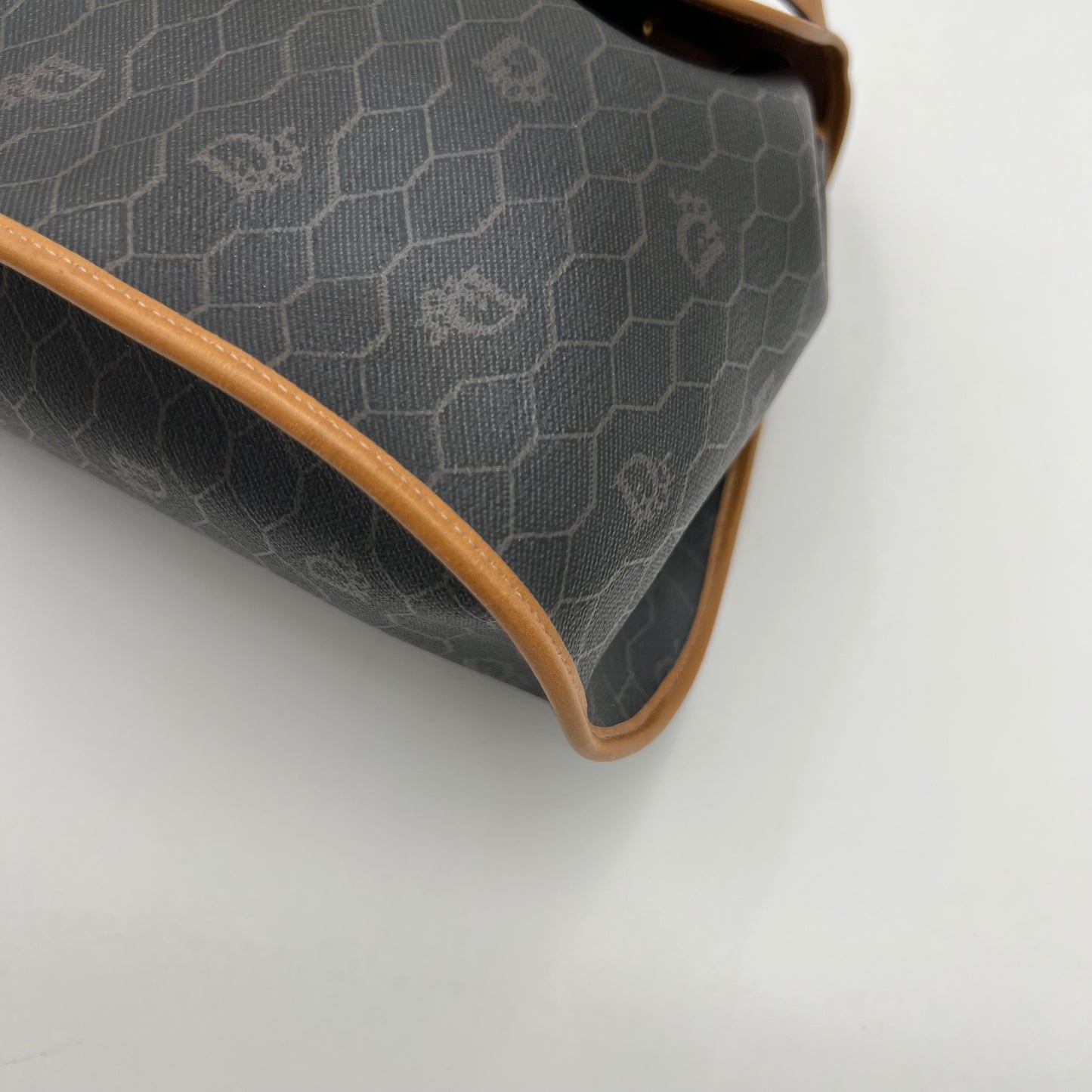 Christian Dior Dark Honeycomb Bucket Flap Crossbody