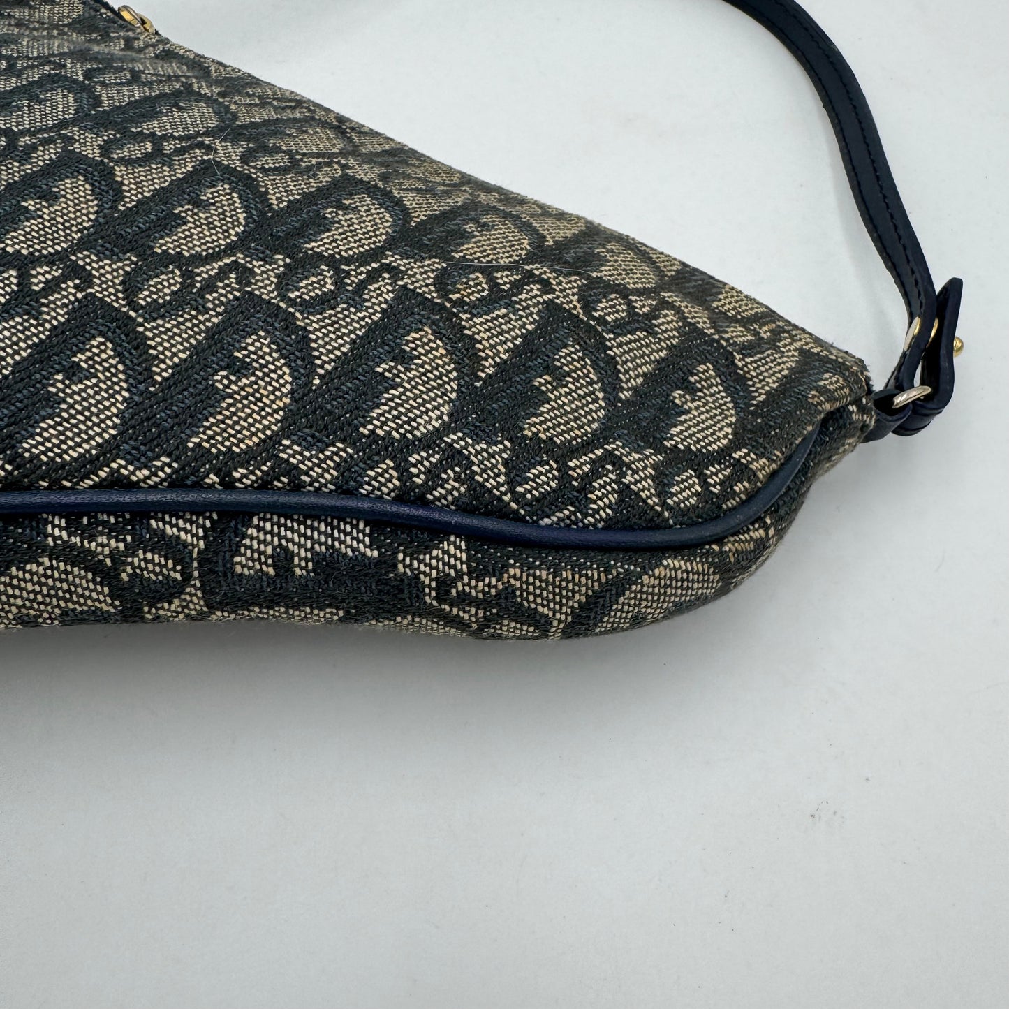 Christian Dior Blue Monogram Mini Saddle Pochette