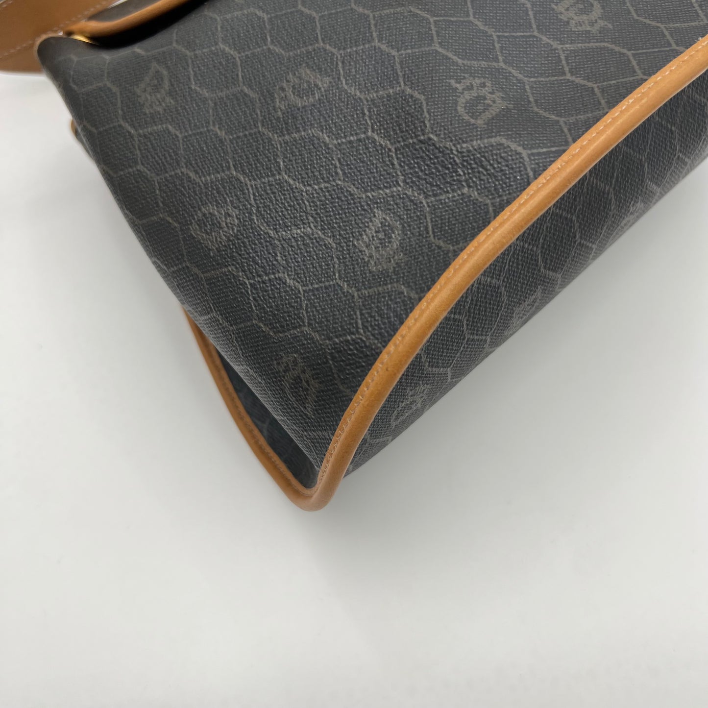 Christian Dior Dark Honeycomb Bucket Flap Crossbody