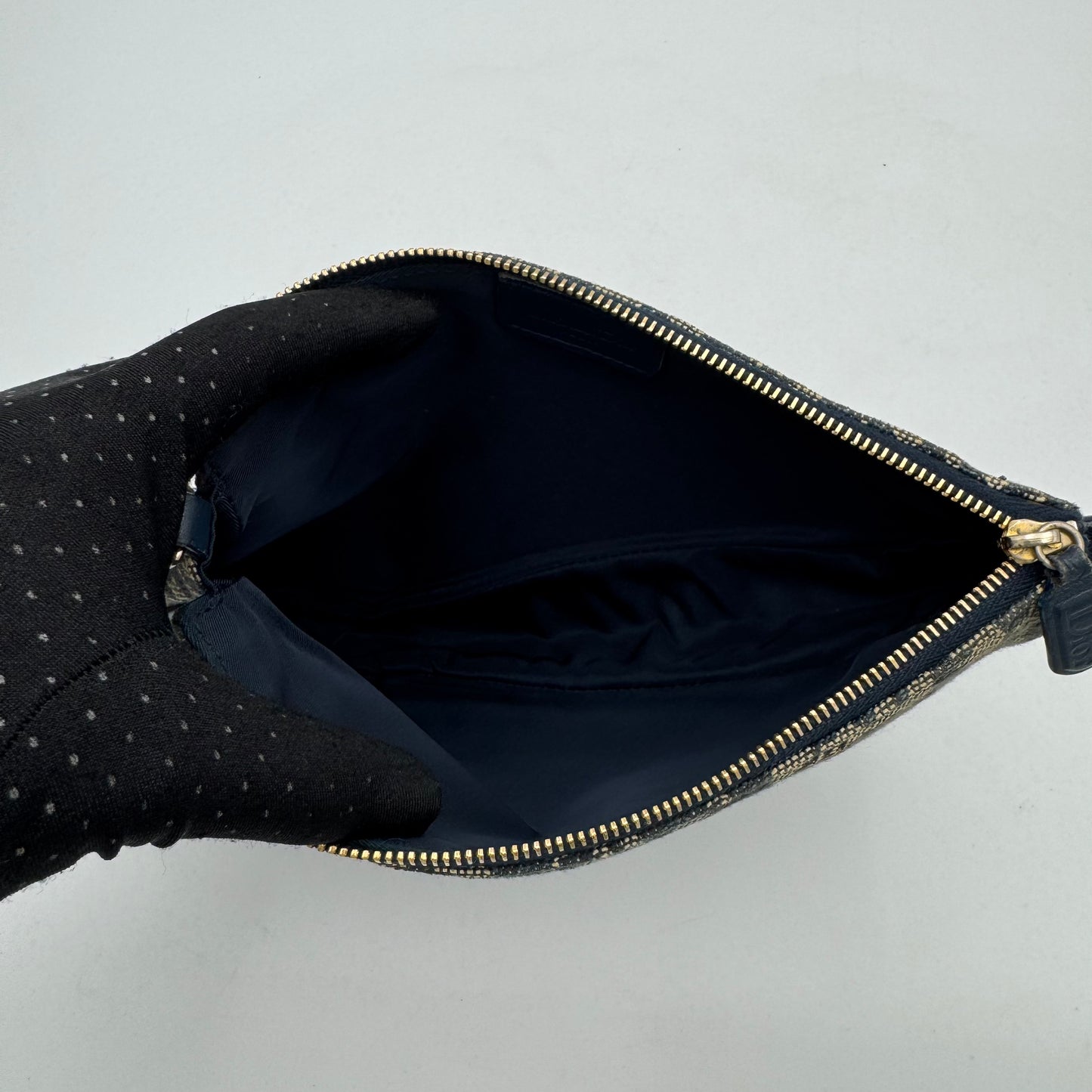 Christian Dior Blue Monogram Mini Saddle Pochette