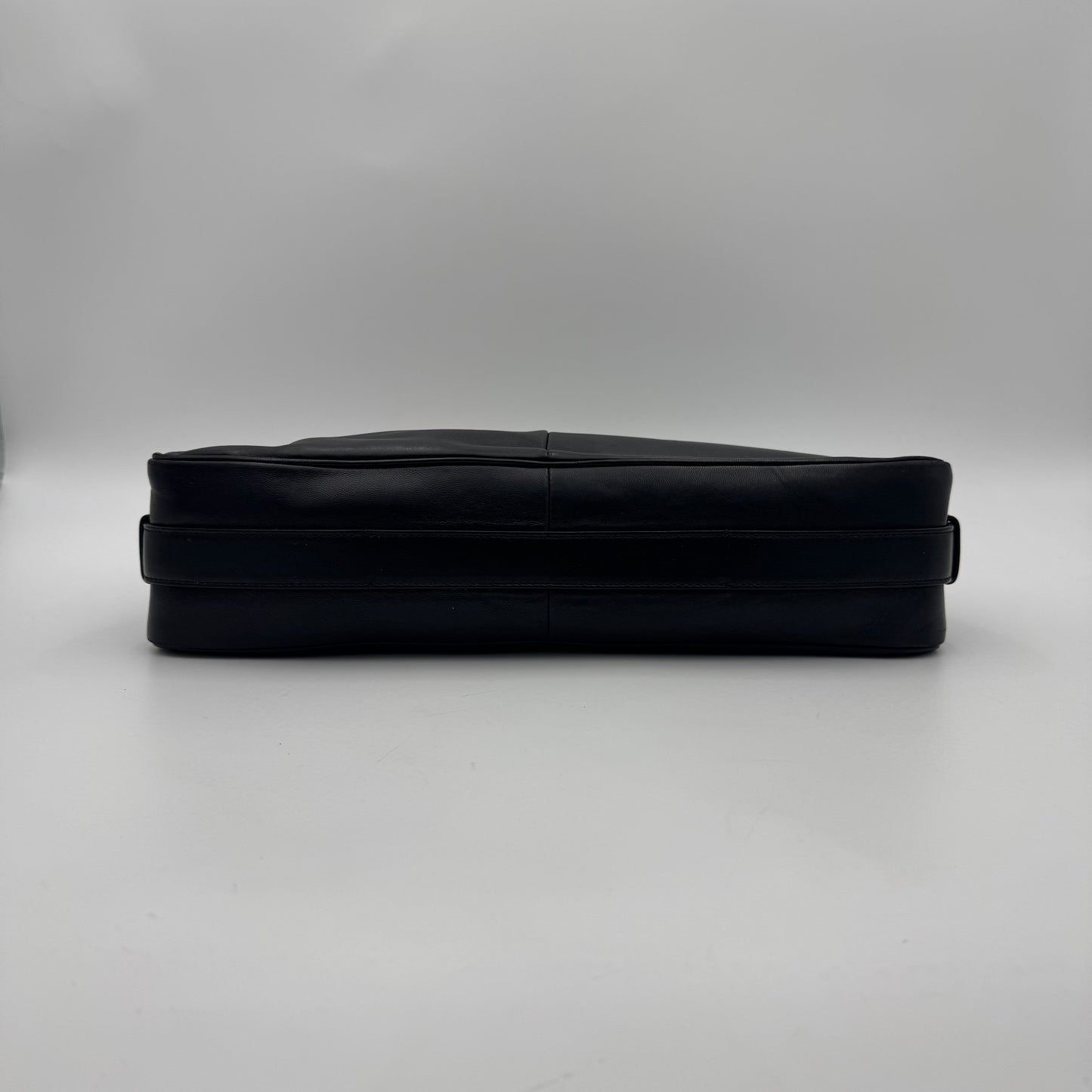 YSL Black Leather Rive Gauche Mombasa SHW