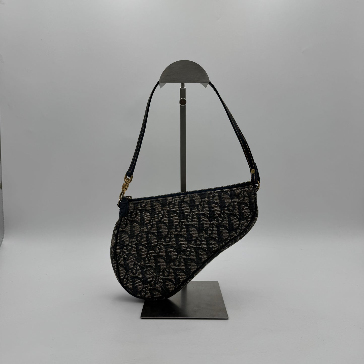 Christian Dior Blue Monogram Mini Saddle Pochette