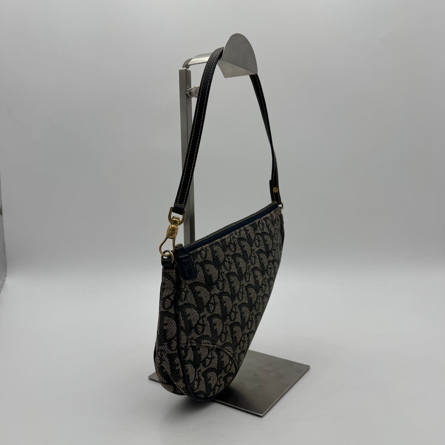 Christian Dior Blue Monogram Mini Saddle Pochette