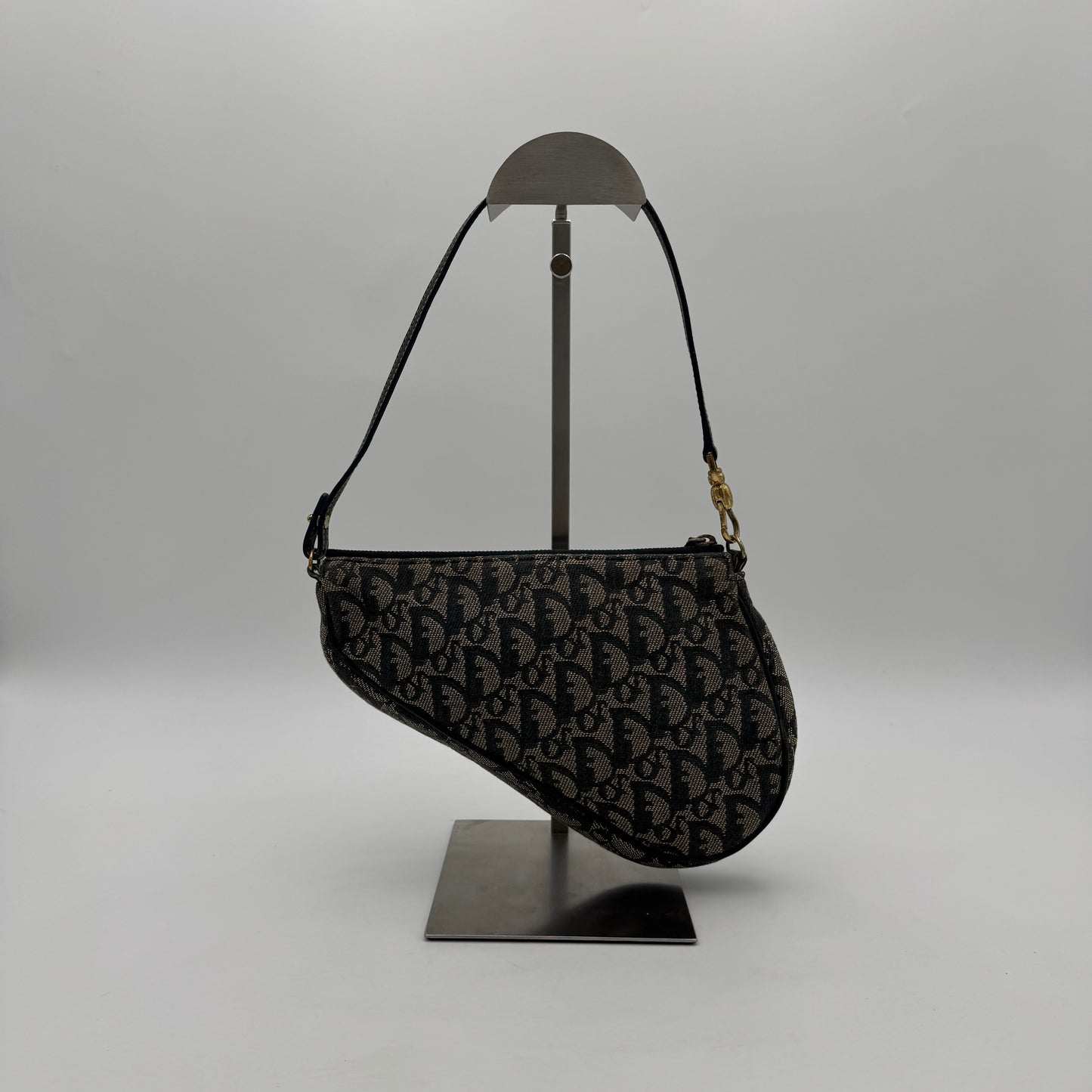Christian Dior Blue Monogram Mini Saddle Pochette
