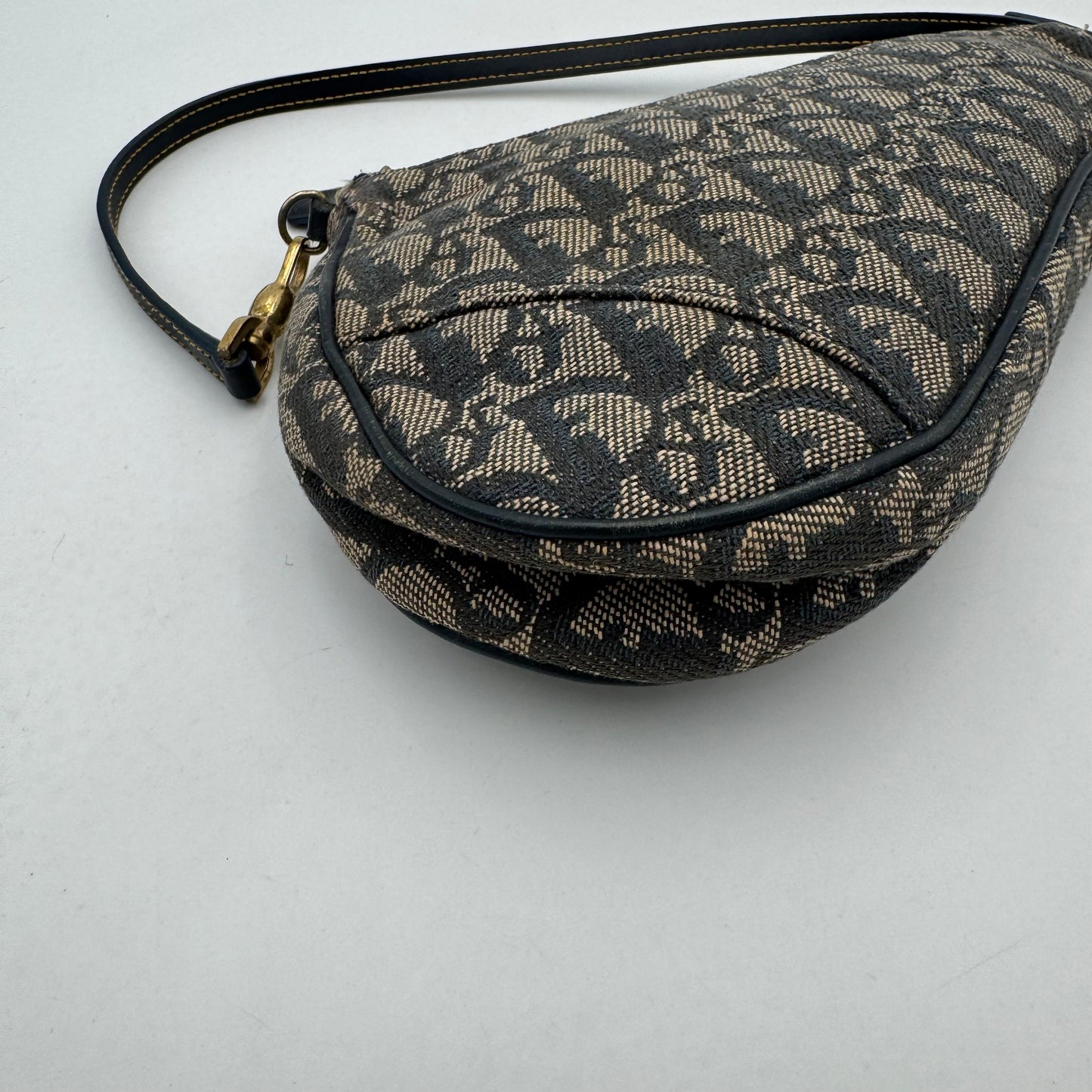 Christian Dior Blue Monogram Mini Saddle Pochette