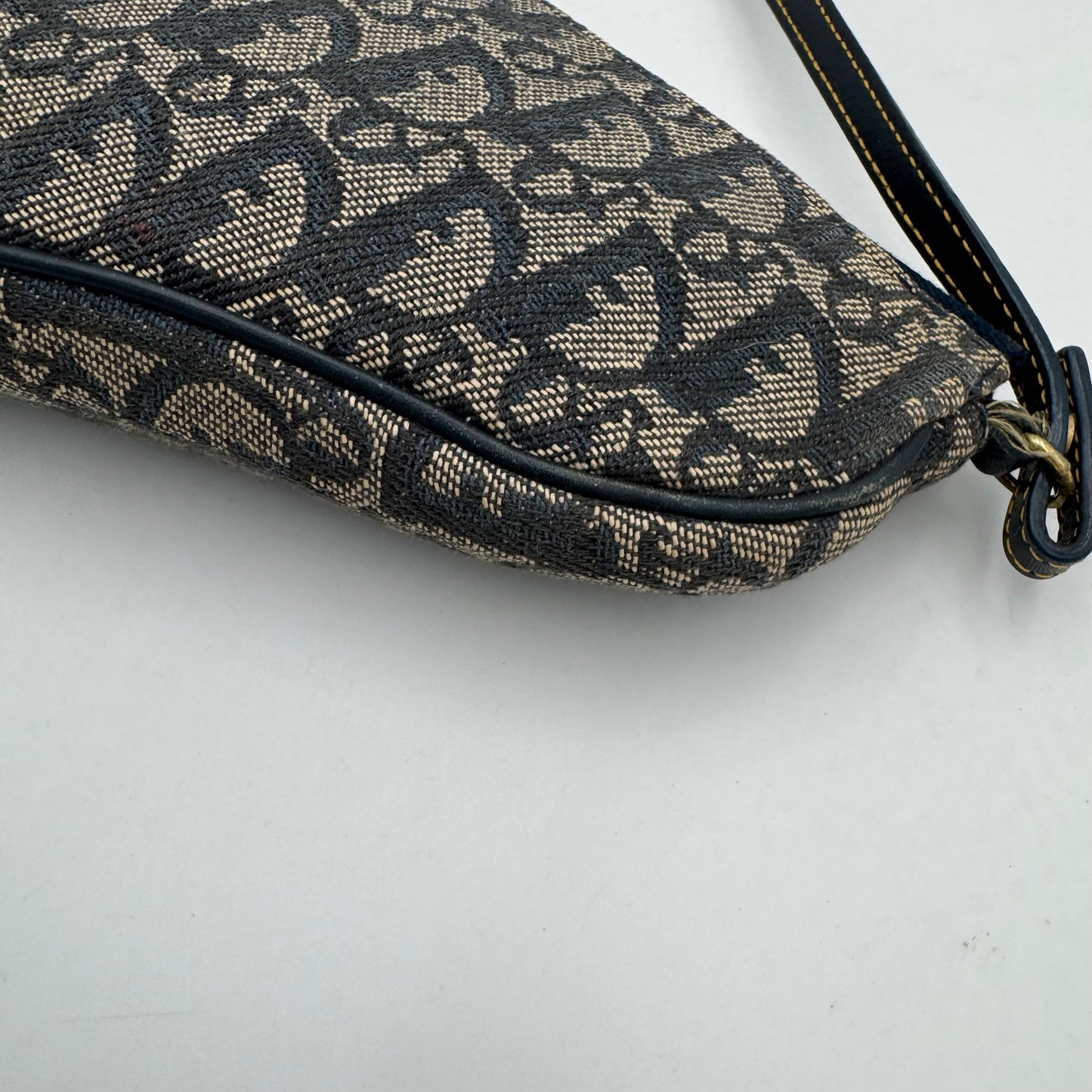 Christian Dior Blue Monogram Mini Saddle Pochette
