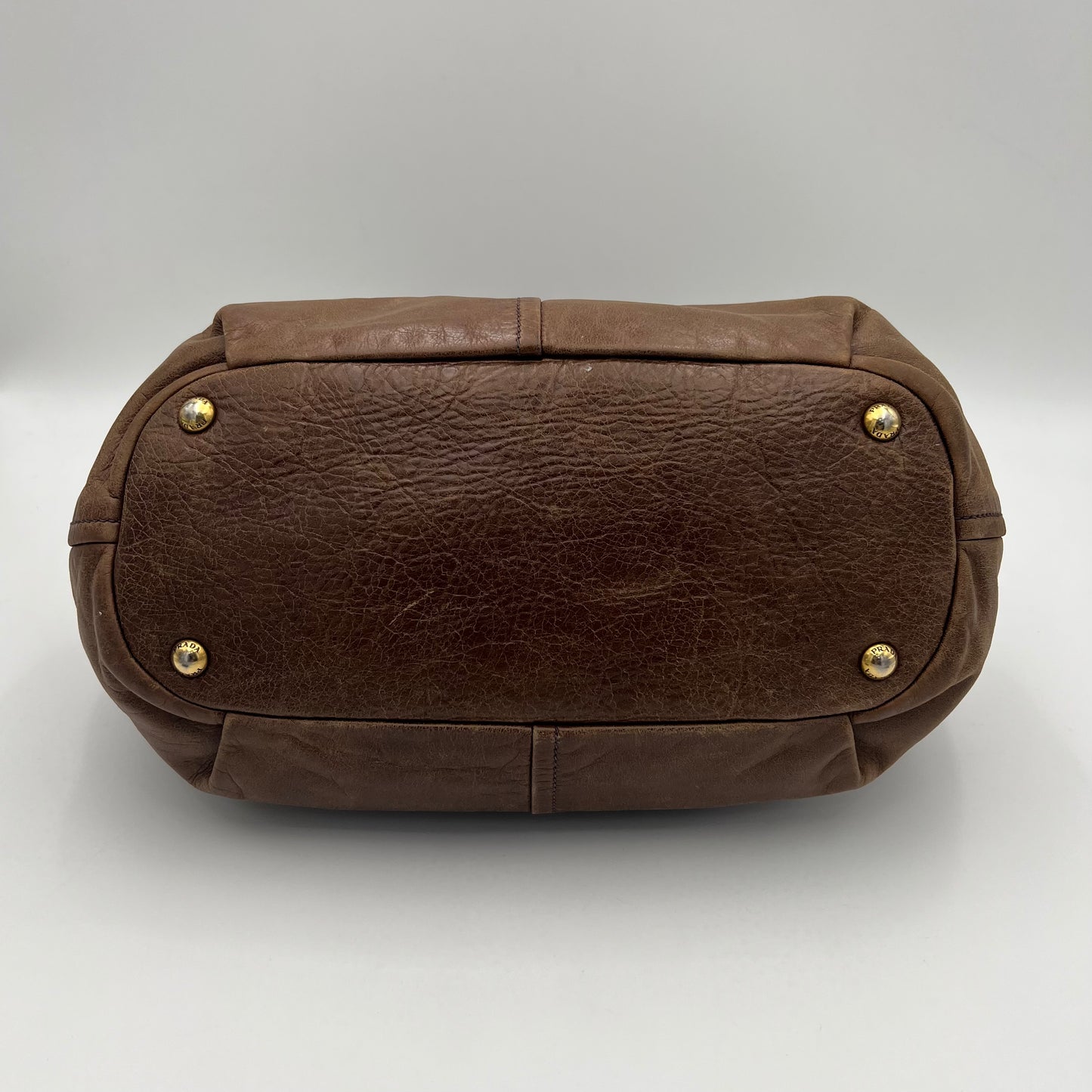 Prada Brown Vitello Shine Two-Way Bag