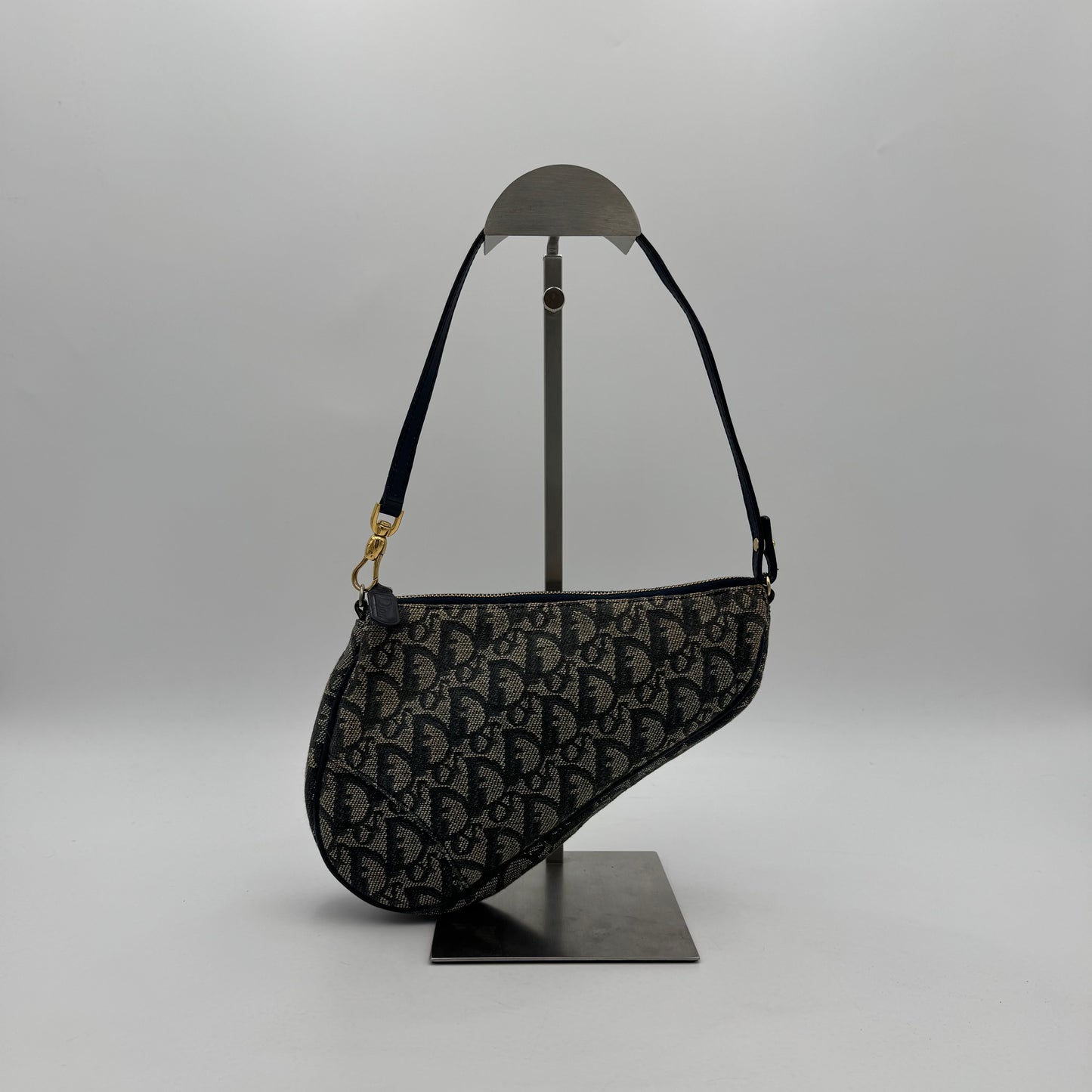 Christrian Dior Blue Monogram Canvas Mini Saddle Pochette
