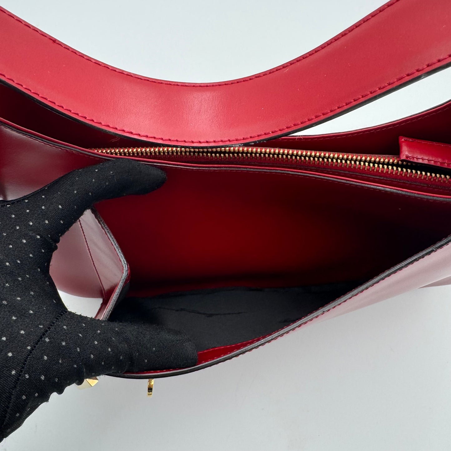Salvatore Ferragamo Red Leather Gancini Hobo Shoulder Bag GHW