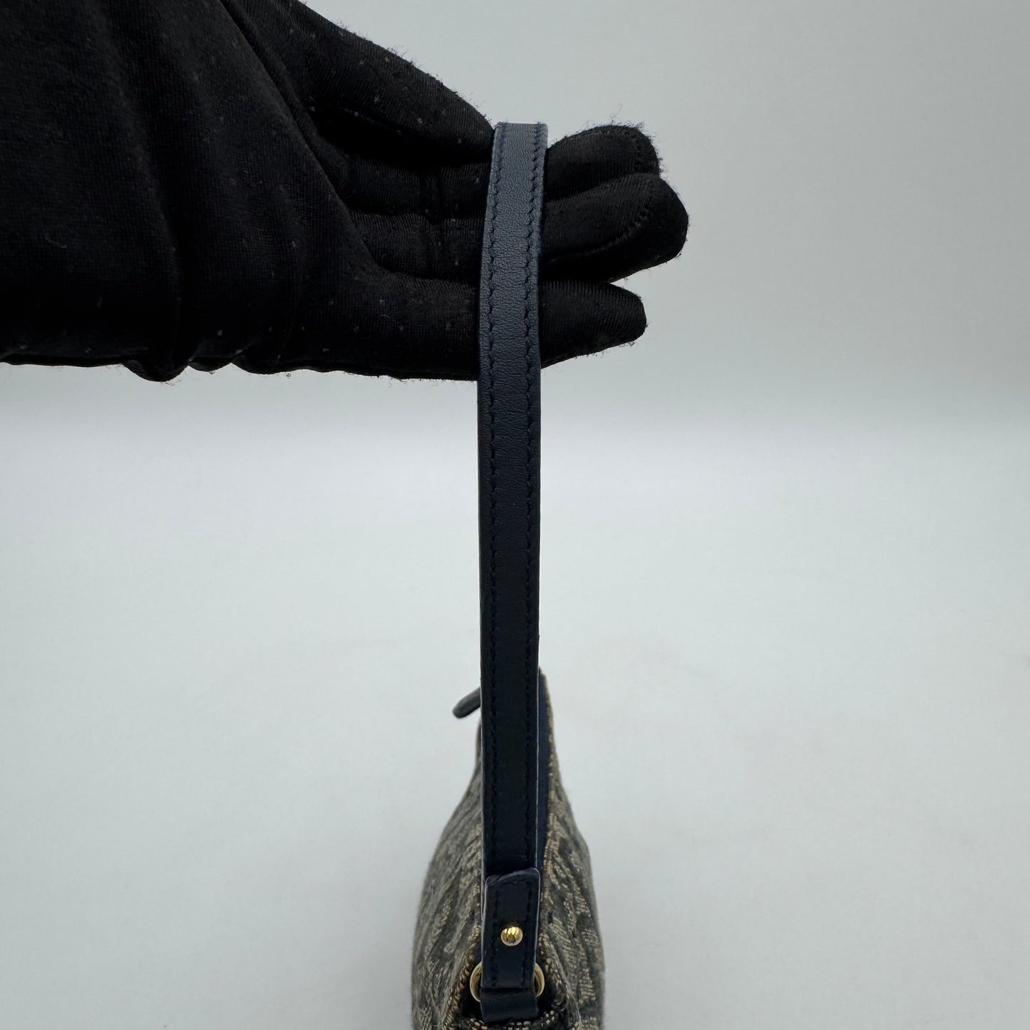Christrian Dior Blue Monogram Canvas Mini Saddle Pochette