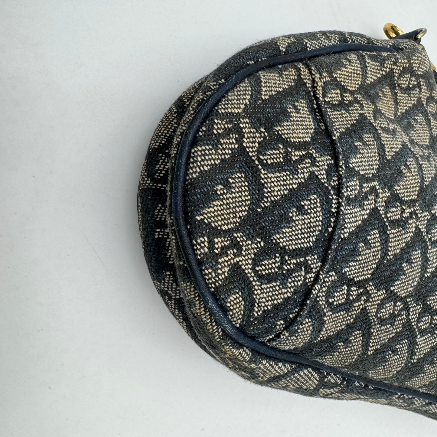 Christrian Dior Blue Monogram Canvas Mini Saddle Pochette