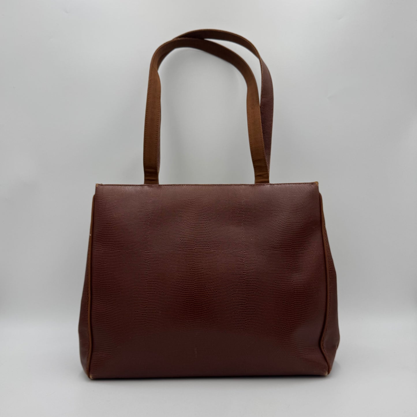 Salvatore Ferragamo Brown Vara Bow Tote Bag