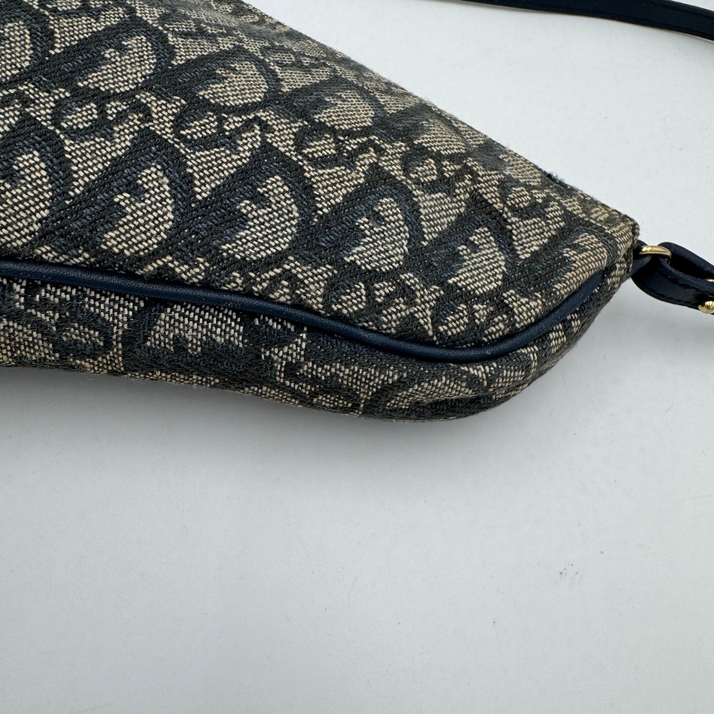 Christrian Dior Blue Monogram Canvas Mini Saddle Pochette
