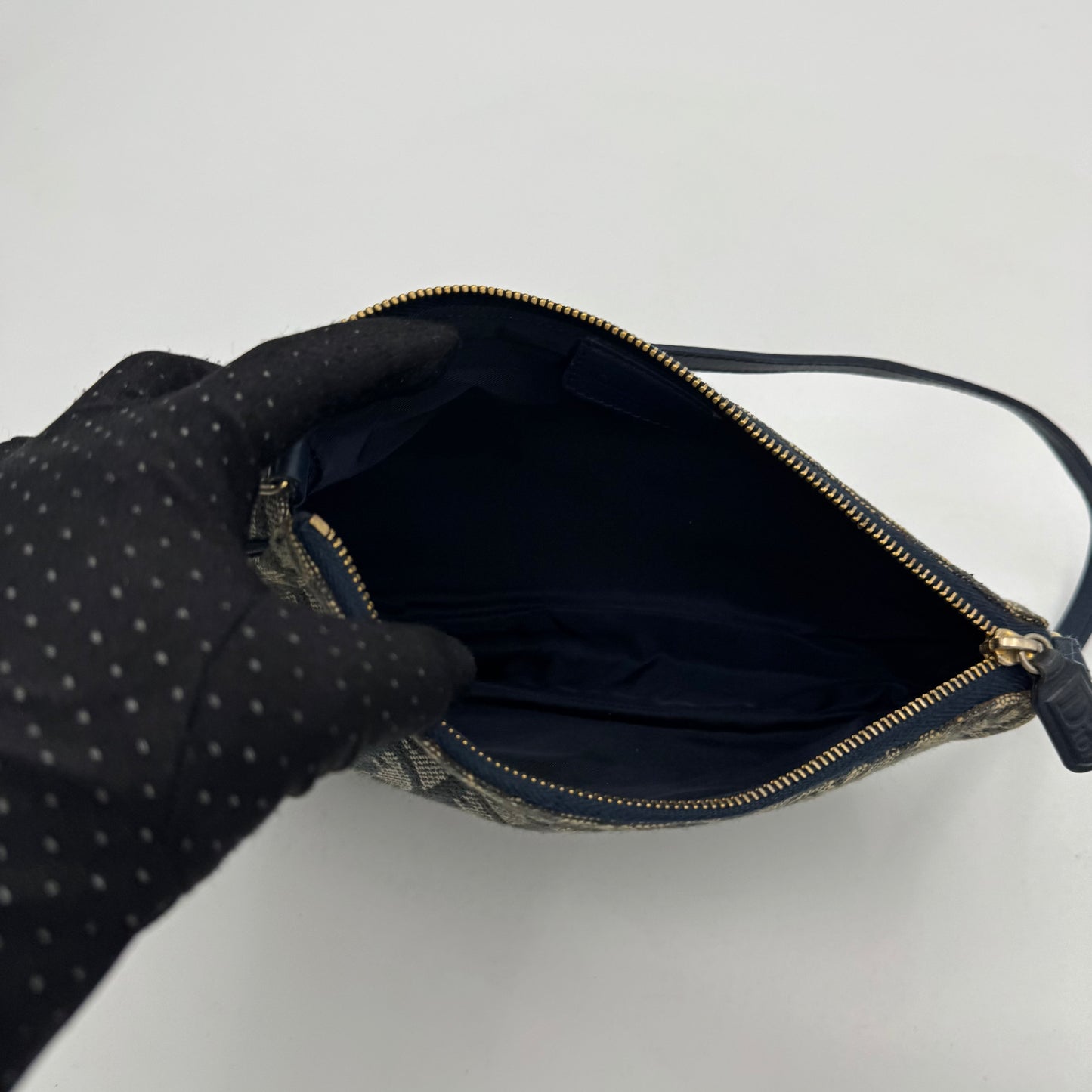 Christrian Dior Blue Monogram Canvas Mini Saddle Pochette