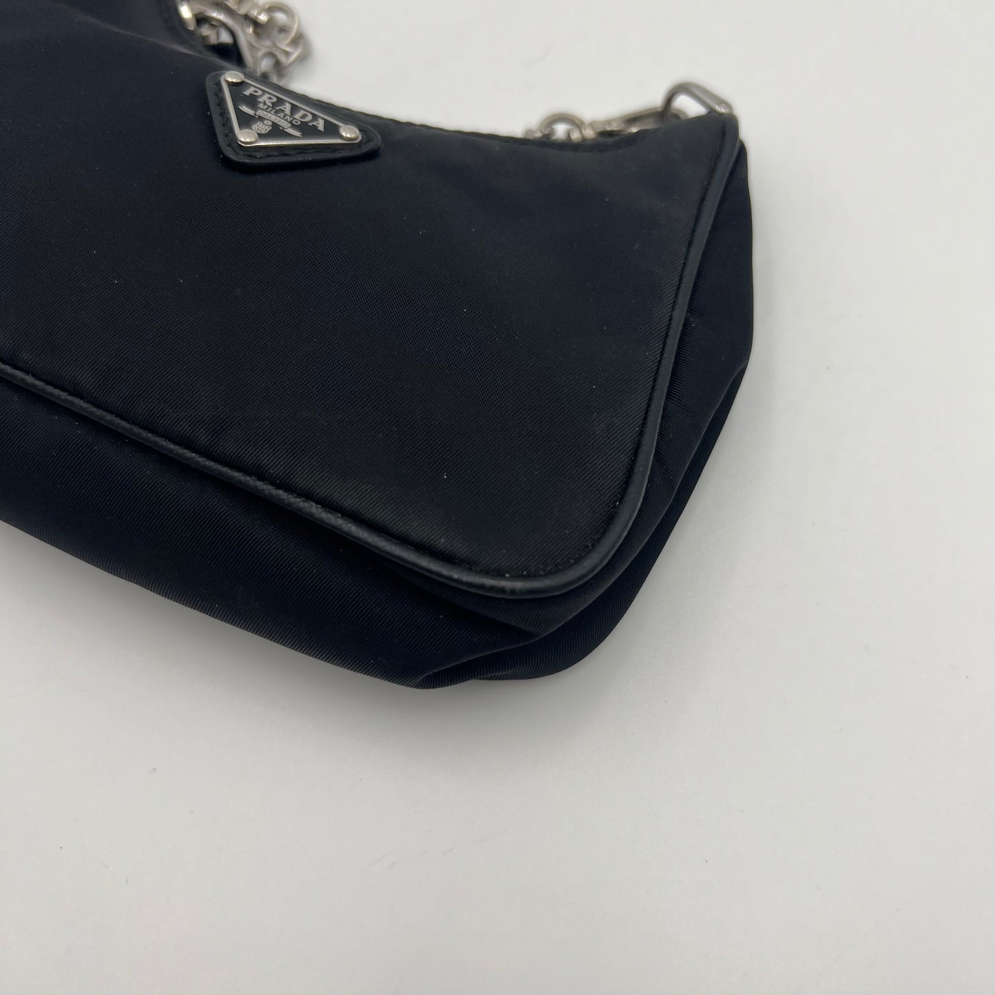 Prada Black Nylon Mini Hobo Bag