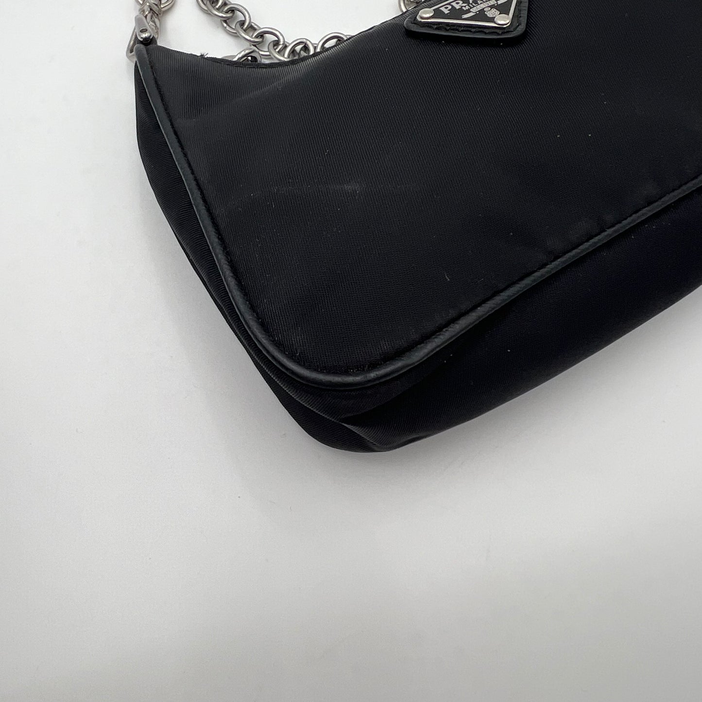 Prada Black Nylon Mini Hobo Bag