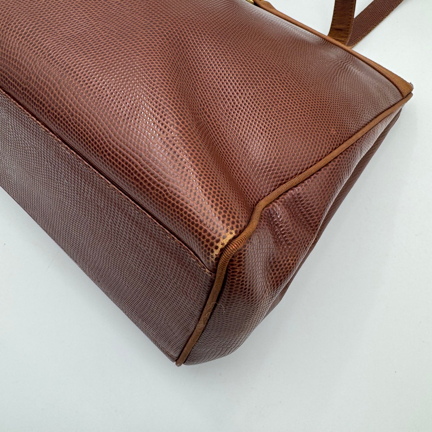 Salvatore Ferragamo Brown Vara Bow Tote Bag