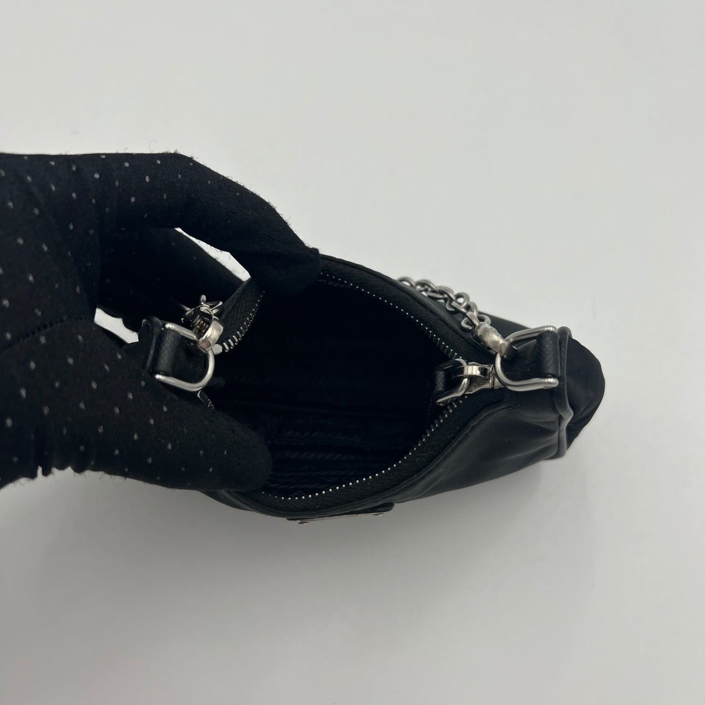 Prada Black Nylon Mini Hobo Bag