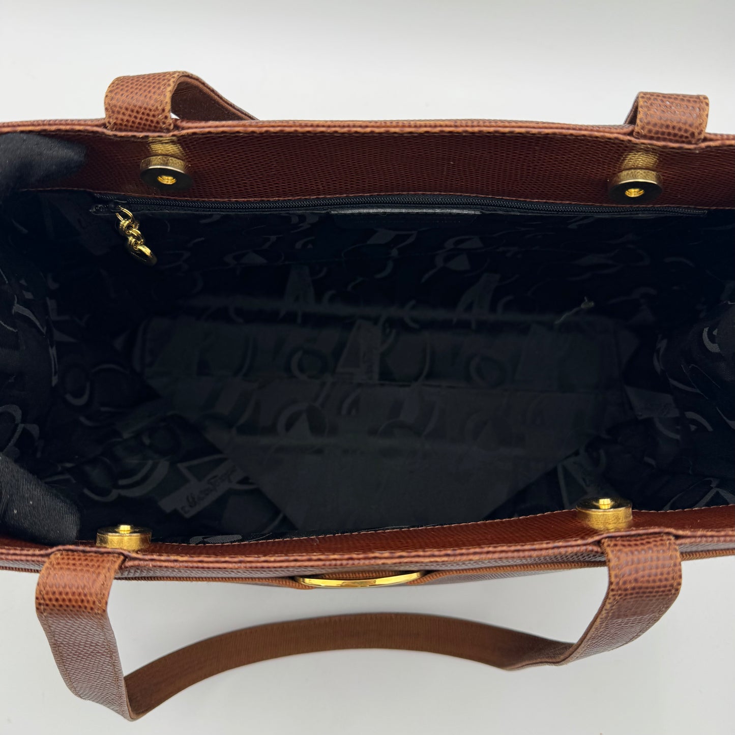 Salvatore Ferragamo Brown Vara Bow Tote Bag