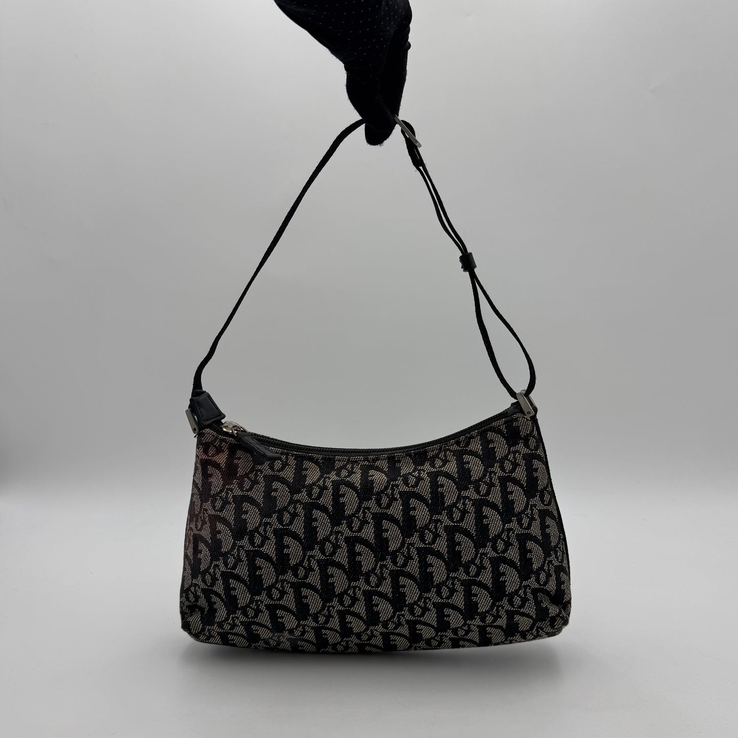 Christian Dior Black Oblique Canvas Hobo Pochette